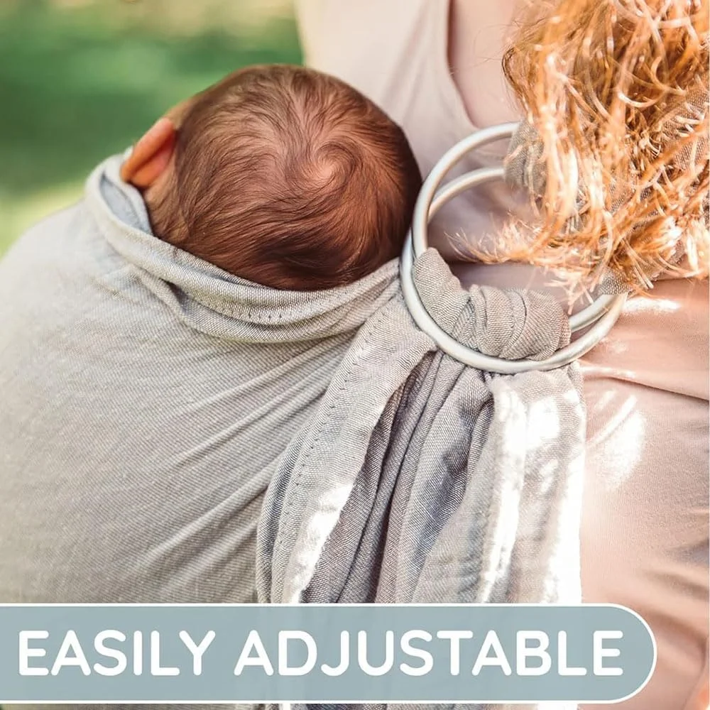 Aputue Baby Wrap Carrier for Newborn, Grey Baby Carrier Wrap, Baby Sling and Ring Sling Cotton Muslin Infant Carrier, Ring Sling Baby Carrier Front and Chest Newborn Carrier Baby Carrier Wrap