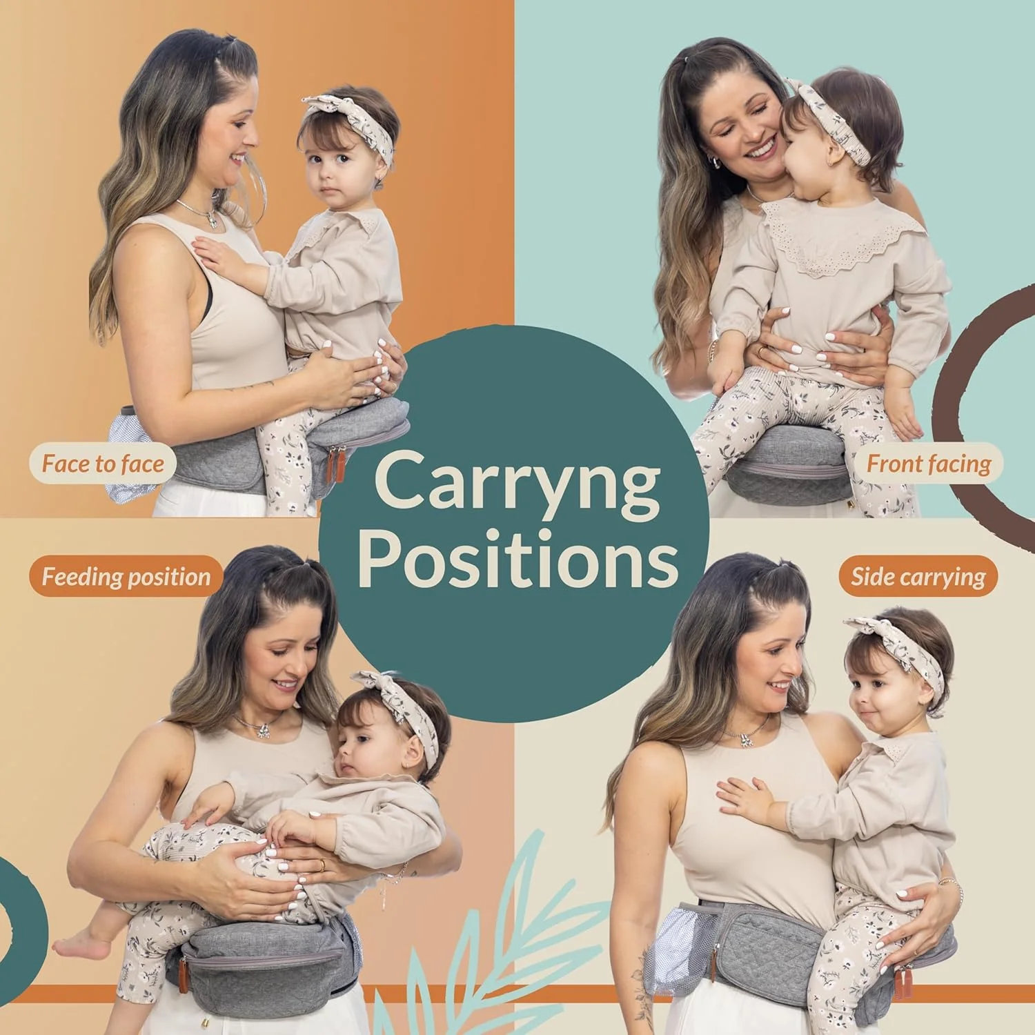 آغوشی کمری کودک - آغوشی کودک نوپا ارگونومیک و قابل تنظیم از نوزاد تا نوپا به همراه صندلی کمری - دارای افزایش دهنده کمربند، ایده آل برای والدین سایز بزرگ. ملزومات سفر و کودک