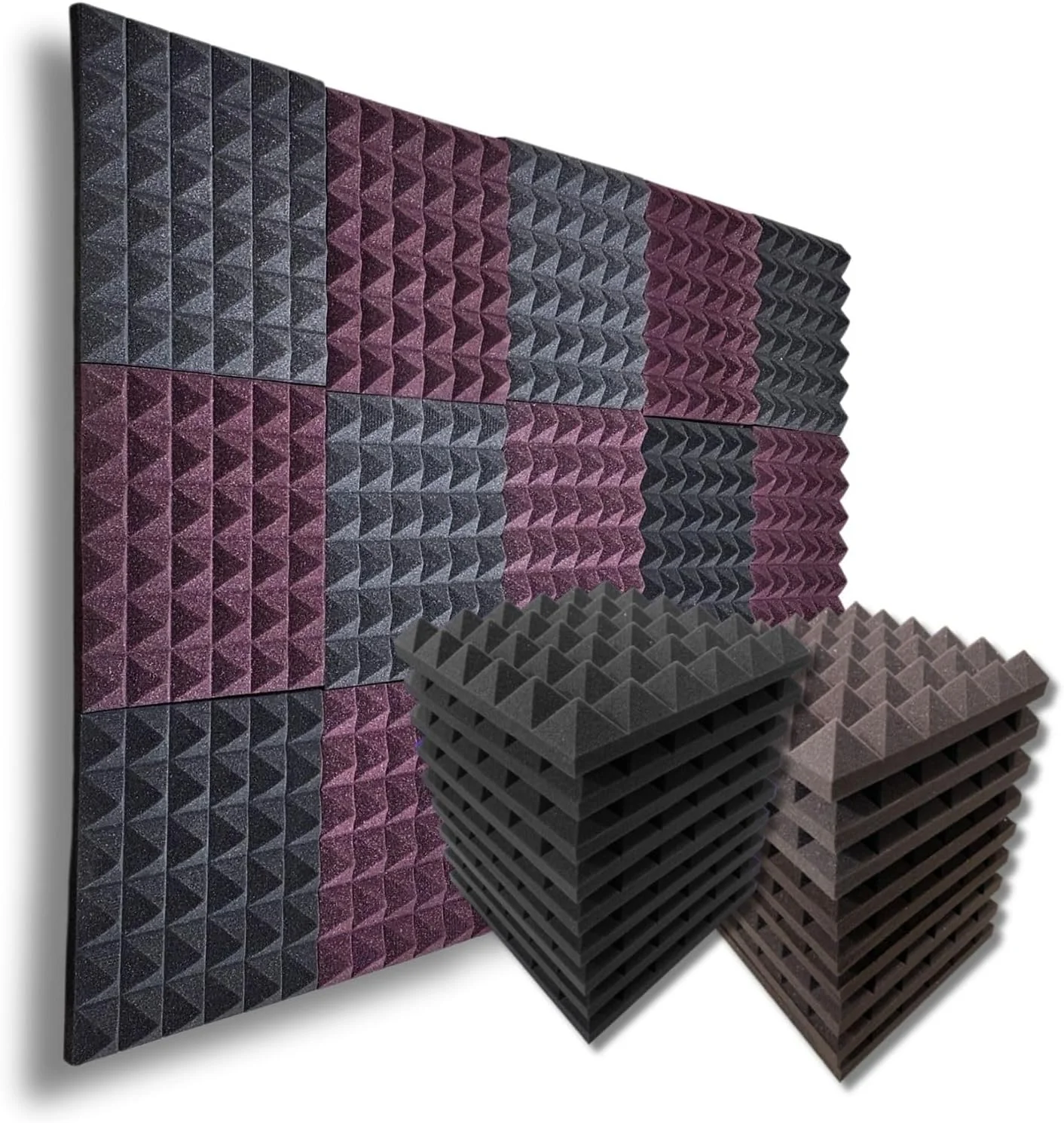 فوم آکوستیک هرمی 18 عددی MMT Acoustix® (30 x 30 x 5 سانتی متر) مشکی | جاذب و پخش کننده صدای متراکم