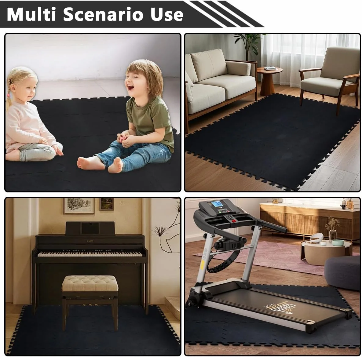 16 Pcs Thick Sound Absorbing Interlocking Floor Mats, 11.8 x 11.8 x 0.4 inches High Density Piano Carpet Drum Rug, Non-Slip Anti Vibration Soundproof Pads Acoustic Blankets for Music Studio, Black 16 Pcs Thick Sound Absorbing Interlocking Floor Mats, 11.8 x 11.8 x 0.4 inches High Density Piano Carpet Drum Rug, Non-Slip Anti Vibration Soundproof Pads Acoustic Blankets for Music Studio, Black