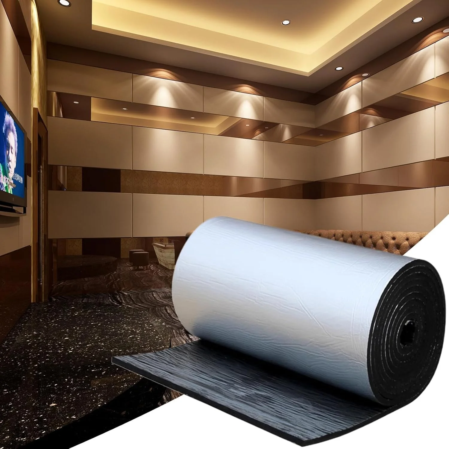 عایق حرارتی صداگیر خودرو | پد عایق حرارتی - پد ضد صدا کاهش دهنده نویز جاذب صدا برای صندوق عقب کاپوت سقف درب خودرو