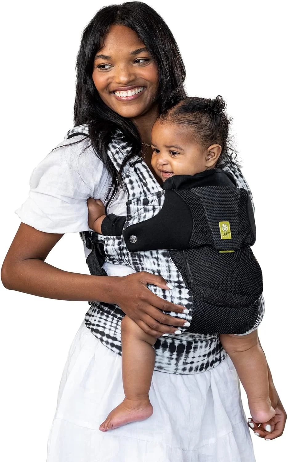 کودک‌بر LILLEbaby Complete Airflow Deluxe ارگونومیک 6-در-1، مناسب نوزاد تا نوپا - پشتیبانی کمری - برای کودکان 3 تا 20 کیلوگرم - قابلیت حمل 360 درجه - رو به داخل و رو به بیرون - شیبوری/مشکی