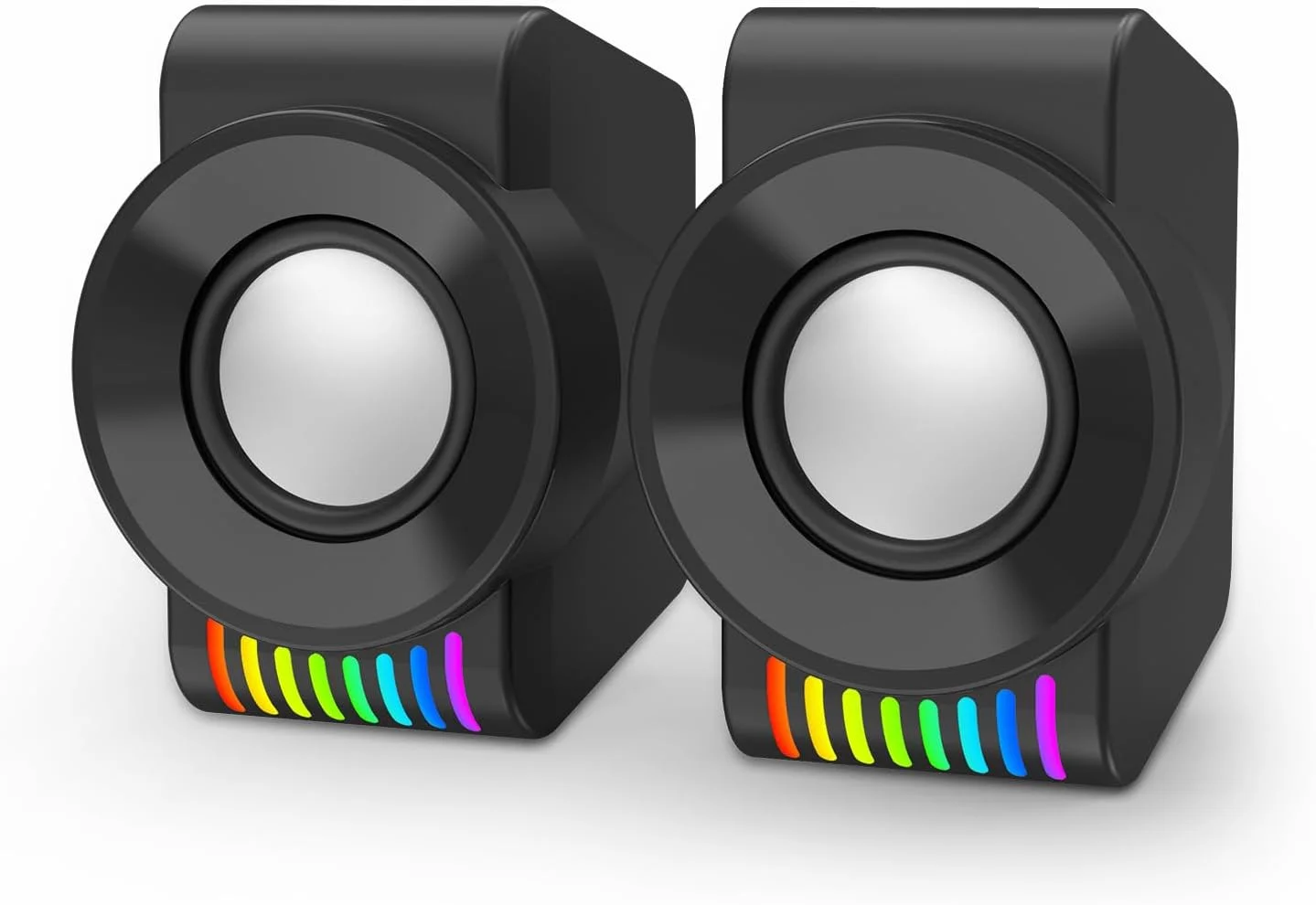 اسپیکر گیمینگ کامپیوتر رِدراگون GS5514، اسپیکر دسکتاپ استریو 2.0 کاناله با RGB پویا، بیس با کیفیت و صدای شفاف، تغذیه از طریق USB با کانکتور 3.5 میلی متری