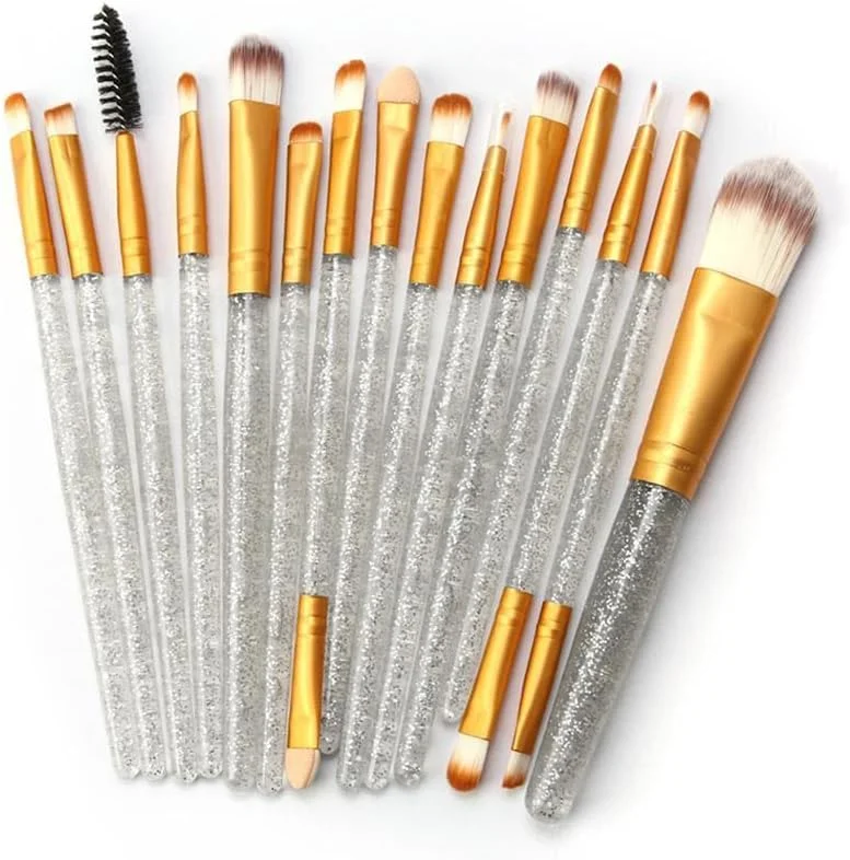 Lina Trading 15Pcs Professional Makeup Brushes Set Make up Cosmetic Brush Tools kit Silver Lina Trading 15Pcs Professional Makeup Brushes Set Make up Cosmetic Brush Tools kit Silver