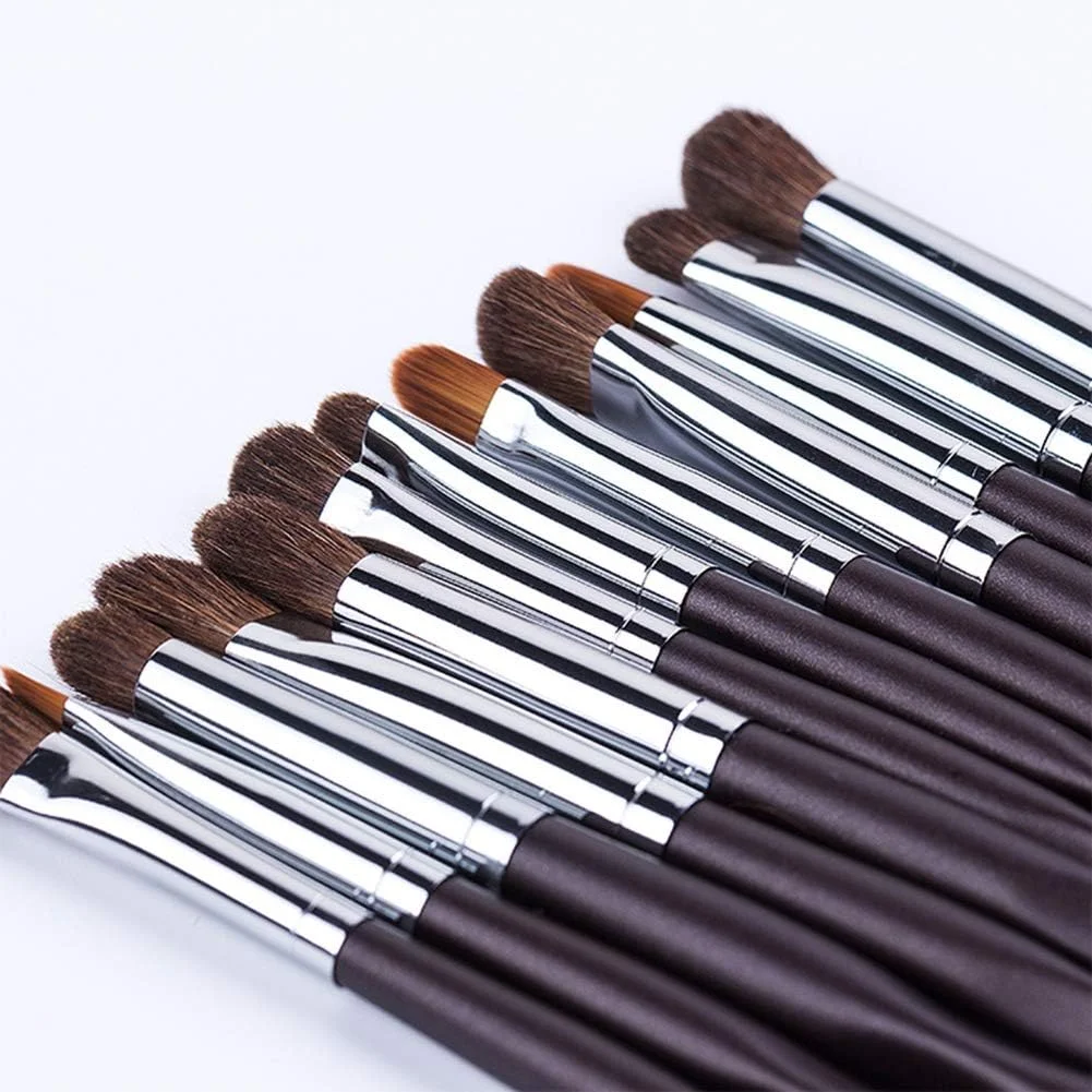 ست برس آرایشی 12 عددی چشم Leunlee، مناسب برای سایه چشم، ابرو، رژ لب، مناسب برای مبتدیان آرایش، نرم و تغییر شکل ندادن آسان ست برس آرایشی 12 عددی چشم Leunlee، مناسب برای سایه چشم، ابرو، رژ لب، مناسب برای مبتدیان آرایش، نرم و تغییر شکل ندادن آسان