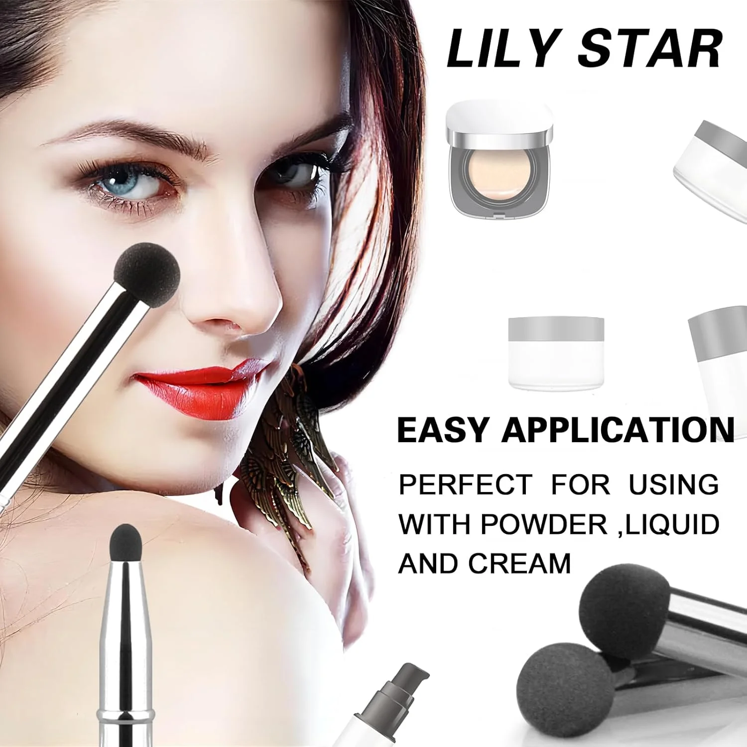 ست برس آرایشی 4 در 1 Lilystar، برس های آرایشی مسافرتی قابل حمل، برس کانسیلر کانتور زیر چشم برای کرم پودر مایع، پودر مخلوط کننده، برس پرداخت و نقطه گذاری ست برس آرایشی 4 در 1 Lilystar، برس های آرایشی مسافرتی قابل حمل، برس کانسیلر کانتور زیر چشم برای کرم پودر مایع، پودر مخلوط کننده، برس پرداخت و نقطه گذاری