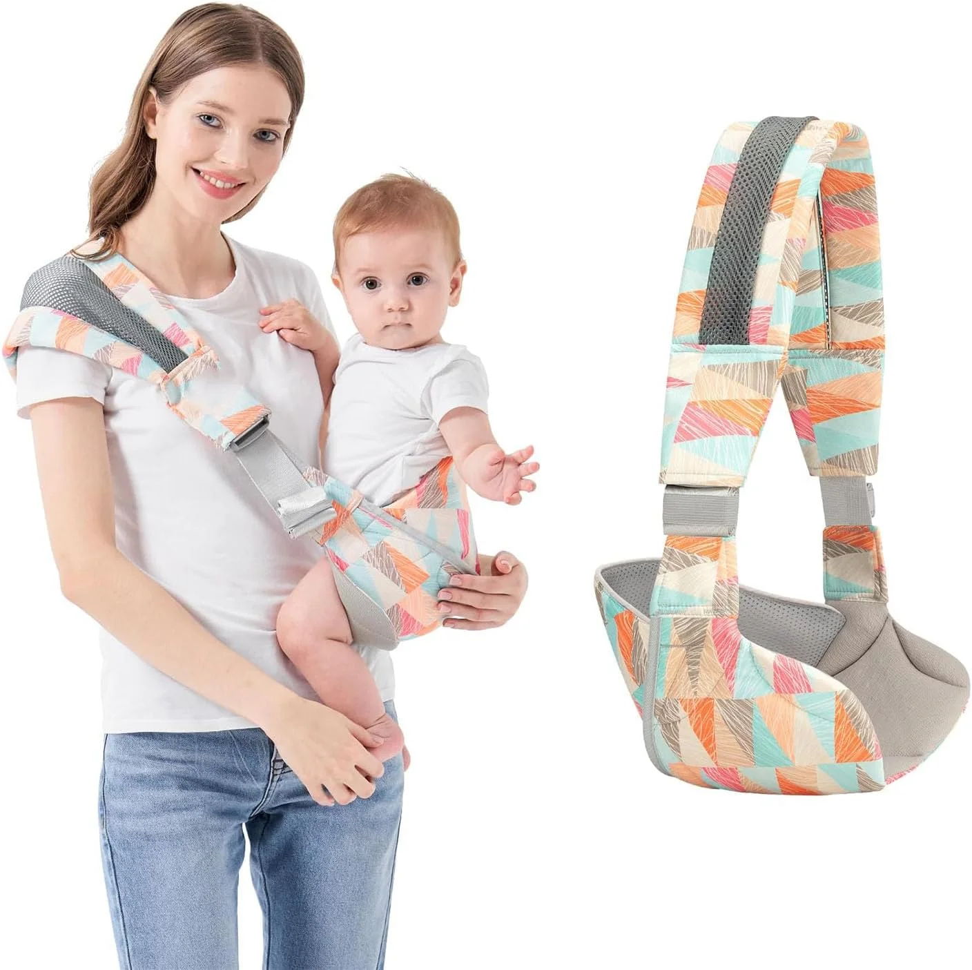 آغوشی نوزاد X spring، آغوشی قابل تنظیم و قابل حمل کودک نوپا، آغوشی یک طرفه جمع و جور کودک، آغوشی نیمه پیچیده نوزاد برای حمل نوزادان تازه متولد شده تا کودکان نوپا تا وزن 20 کیلوگرم (B)