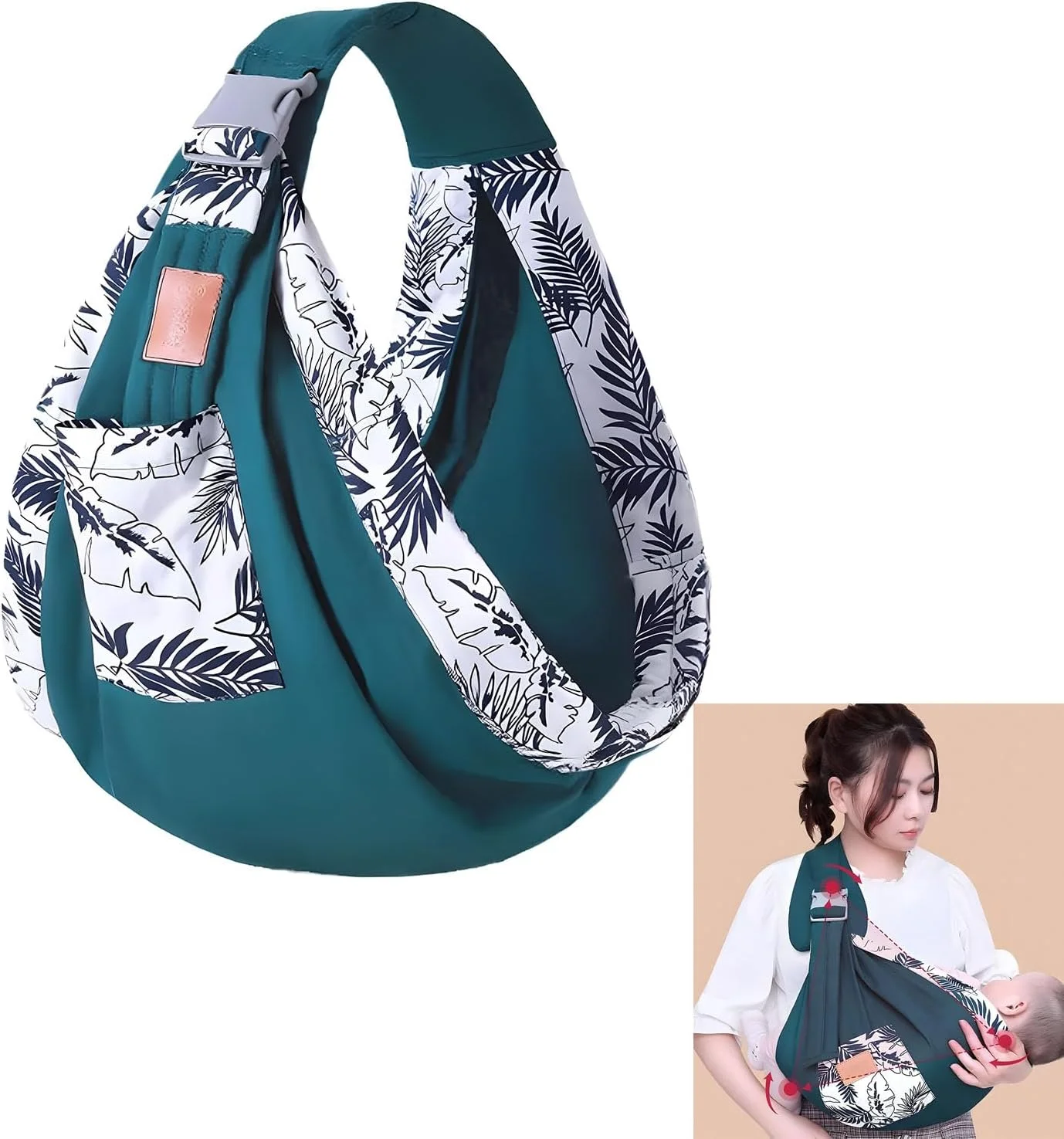 اسلینگ حمل نوزاد X spring، مناسب برای نوزاد و کودک نوپا، اسلینگ چند منظوره قابل حمل، ارگونومیک و قابل تنظیم از جنس پنبه، مناسب برای حمل آسان نوزاد