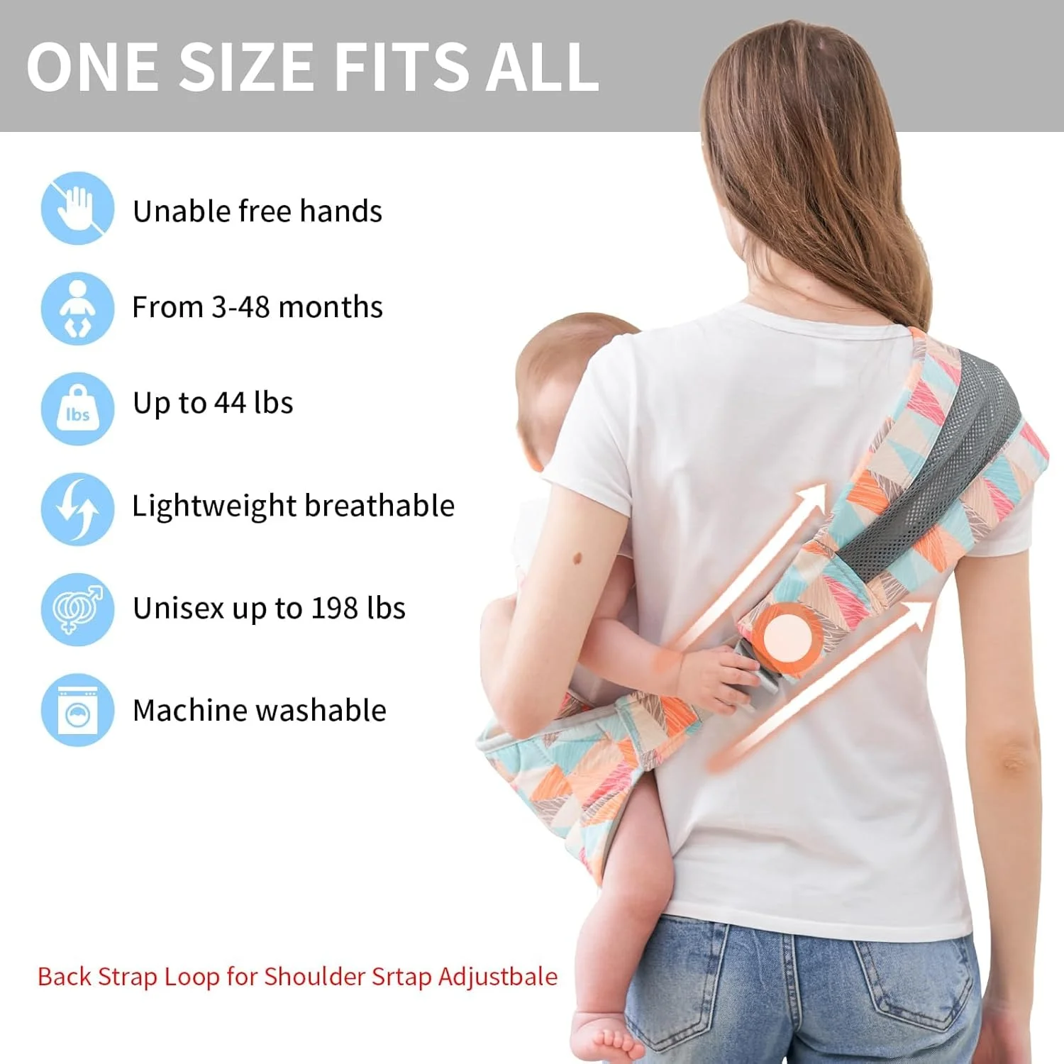 آغوشی نوزاد X spring، آغوشی قابل تنظیم و قابل حمل کودک نوپا، آغوشی یک طرفه جمع و جور کودک، آغوشی نیمه پیچیده نوزاد برای حمل نوزادان تازه متولد شده تا کودکان نوپا تا وزن 20 کیلوگرم (B)