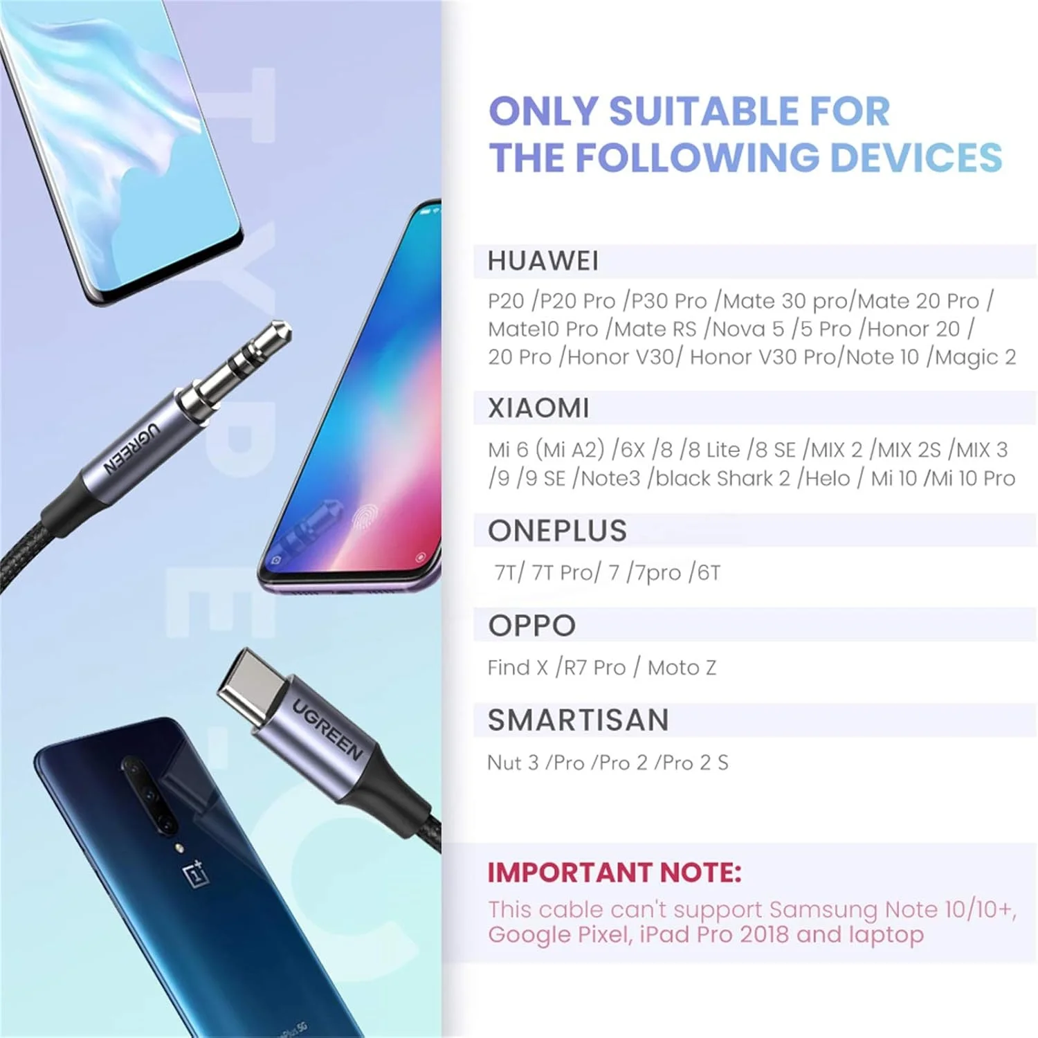 کابل USB C به مینی جک 3.5 میلی متری Ugreen طول 1 متر خاکستری (AV143) کابل USB C به مینی جک 3.5 میلی متری Ugreen طول 1 متر خاکستری (AV143)