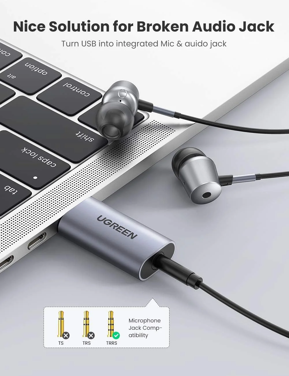 آداپتور کارت صدای USB یوگرین، آداپتور USB به جک 3.5 میلیمتری، کارت صدای خارجی آلومینیومی، آداپتور هدست سازگار با ویندوز، مک او اس، PS5، لینوکس، کامپیوتر، لپتاپ، دسکتاپ، رزبری پای 4 آداپتور کارت صدای USB یوگرین، آداپتور USB به جک 3.5 میلیمتری، کارت صدای خارجی آلومینیومی، آداپتور هدست سازگار با ویندوز، مک او اس، PS5، لینوکس، کامپیوتر، لپتاپ، دسکتاپ، رزبری پای 4