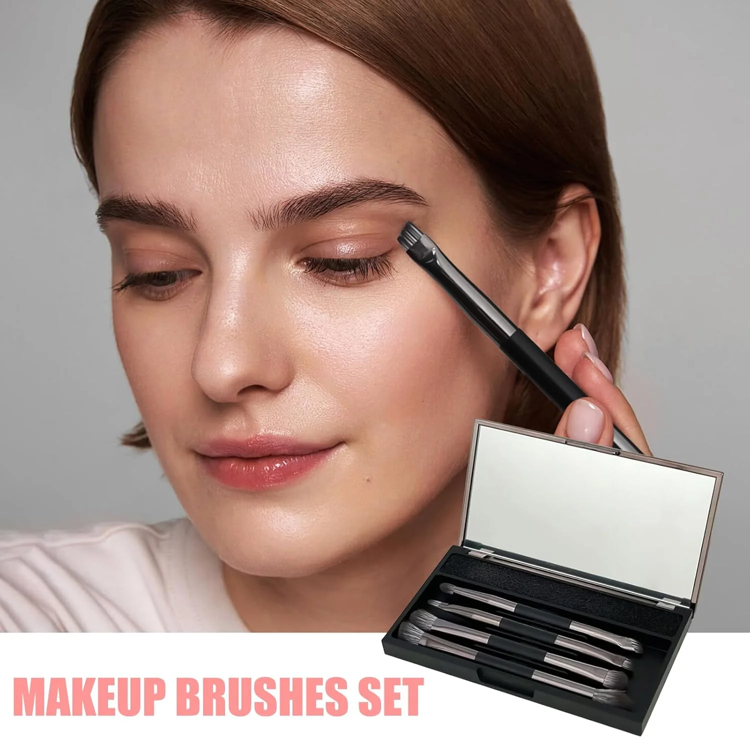 ست برس آرایشی با کیف - بسته 4 عددی برس آرایشی مسافرتی، لوازم آرایش حرفه ای صورت، ابزار آرایشی زنانه برای سفرهای کاری ست برس آرایشی با کیف - بسته 4 عددی برس آرایشی مسافرتی، لوازم آرایش حرفه ای صورت، ابزار آرایشی زنانه برای سفرهای کاری