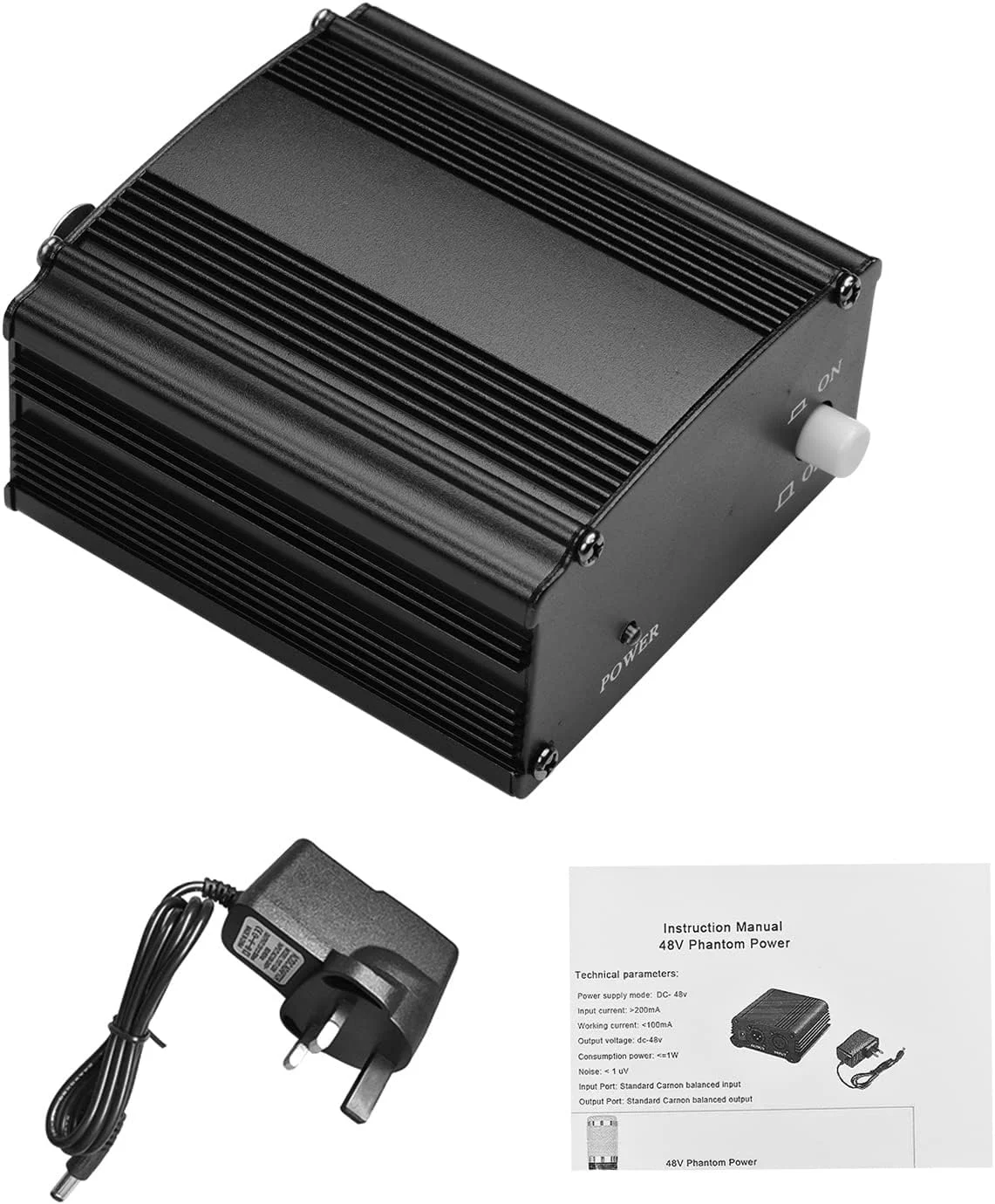 منبع تغذیه فانتوم COMETX برای میکروفون کاندنسر، منبع تغذیه فانتوم +48 ولت فوق العاده فشرده برای میکروفون کاندنسر، ضبط موسیقی استودیویی با ورودی و خروجی XLR