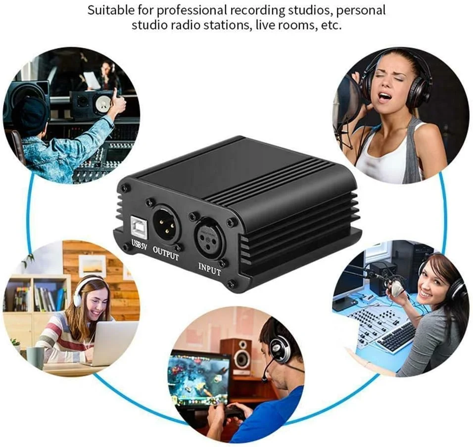 منبع تغذیه فانتوم 48 ولت DEVICE OF URBAN INFOTECH برای میکروفون های کاندنسر، منبع تغذیه فانتوم برای ضبط موسیقی و کیت پخش زنده، مجموعه لوازم جانبی Smule Starmaker به همراه کابل XLR منبع تغذیه فانتوم 48 ولت DEVICE OF URBAN INFOTECH برای میکروفون های کاندنسر، منبع تغذیه فانتوم برای ضبط موسیقی و کیت پخش زنده، مجموعه لوازم جانبی Smule Starmaker به همراه کابل XLR