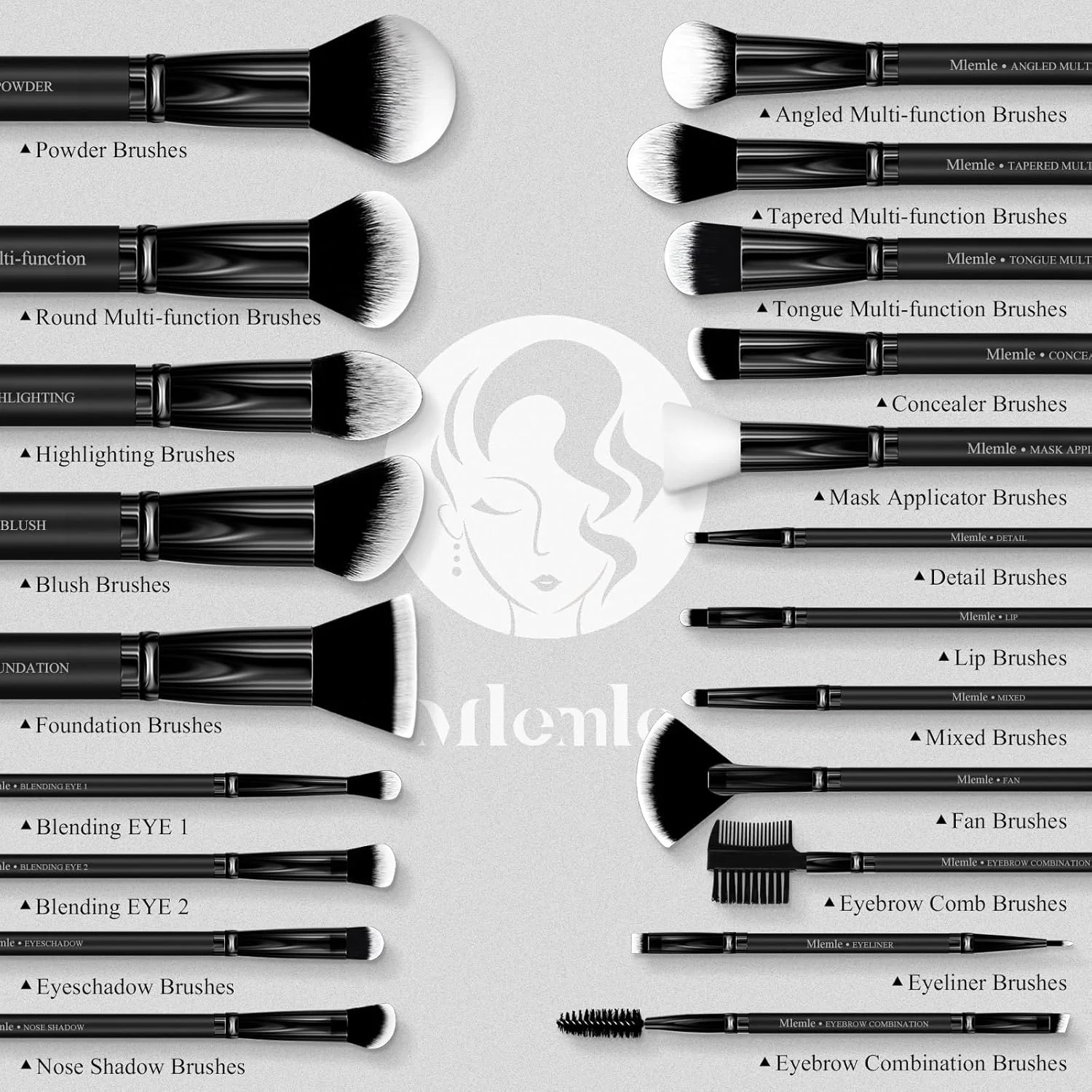 Makeup Brushes Set, Mlemle Professional 26 Pcs Makeup Kit, Include Powder Foundation Concealers Blush Eye shadows 21 Pcs Makeup Brushes and 2 Powder Puff, 3 Makeup Sponge (A01-Black) Makeup Brushes Set, Mlemle Professional 26 Pcs Makeup Kit, Include Powder Foundation Concealers Blush Eye shadows 21 Pcs Makeup Brushes and 2 Powder Puff, 3 Makeup Sponge (A01-Black)