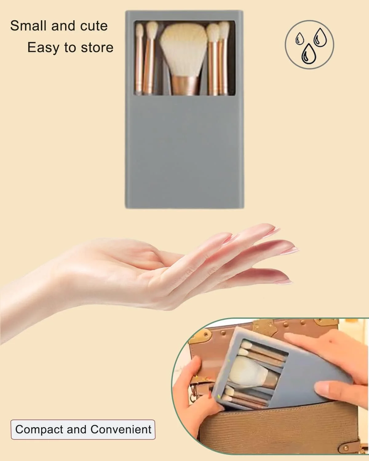 Makeup Brushes Set, Small Complete Function Cosmetic Brushes Kit Perfect for On The Go,Easy-taken Mini Makeup Brush Set with Case and Mirror, (Apricot) Makeup Brushes Set, Small Complete Function Cosmetic Brushes Kit Perfect for On The Go,Easy-taken Mini Makeup Brush Set with Case and Mirror, (Apricot)
