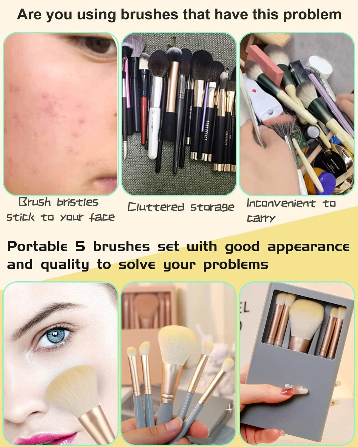 Makeup Brushes Set, Small Complete Function Cosmetic Brushes Kit Perfect for On The Go,Easy-taken Mini Makeup Brush Set with Case and Mirror, (Apricot) Makeup Brushes Set, Small Complete Function Cosmetic Brushes Kit Perfect for On The Go,Easy-taken Mini Makeup Brush Set with Case and Mirror, (Apricot)