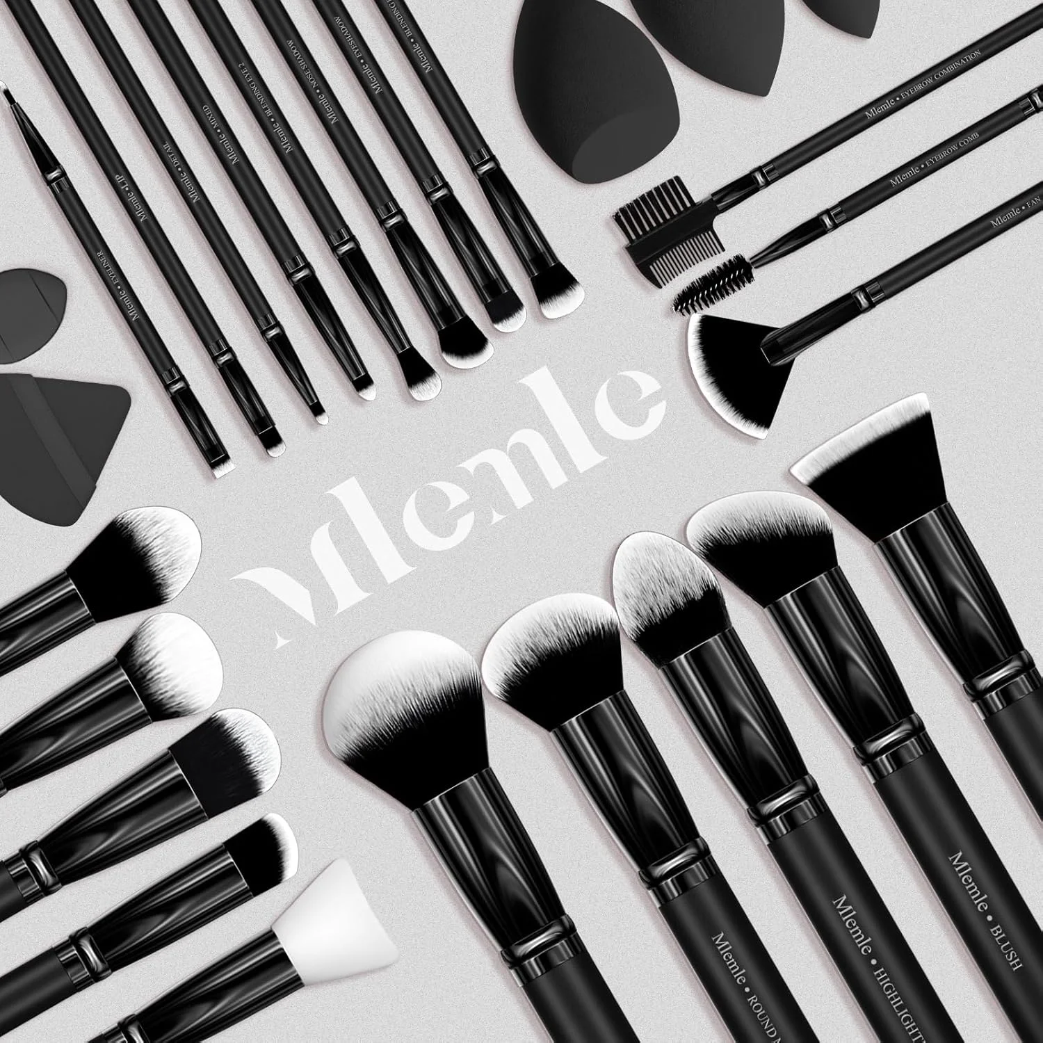 Makeup Brushes Set, Mlemle Professional 26 Pcs Makeup Kit, Include Powder Foundation Concealers Blush Eye shadows 21 Pcs Makeup Brushes and 2 Powder Puff, 3 Makeup Sponge (A01-Black) Makeup Brushes Set, Mlemle Professional 26 Pcs Makeup Kit, Include Powder Foundation Concealers Blush Eye shadows 21 Pcs Makeup Brushes and 2 Powder Puff, 3 Makeup Sponge (A01-Black)