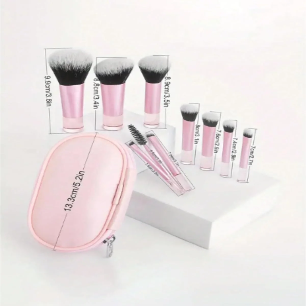 Portable Makeup Brush Set 10Pcs Full Complete Cosmetic Brushes Kit with Case for Foundation Blush Eye Shadow Lightweight Travel Size Premium Synthetic Bristles Versatile Daily and Use Portable Makeup Brush Set 10Pcs Full Complete Cosmetic Brushes Kit with Case for Foundation Blush Eye Shadow Lightweight Travel Size Premium Synthetic Bristles Versatile Daily and Use