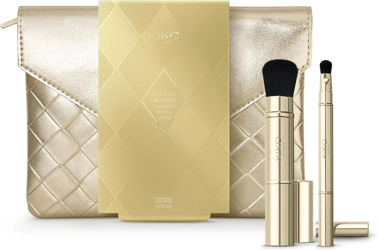 ست هدیه براش های ضروری Holiday Première KIKO Milano | ست هدیه براش: براش دوگانه صورت و براش دوگانه چشم