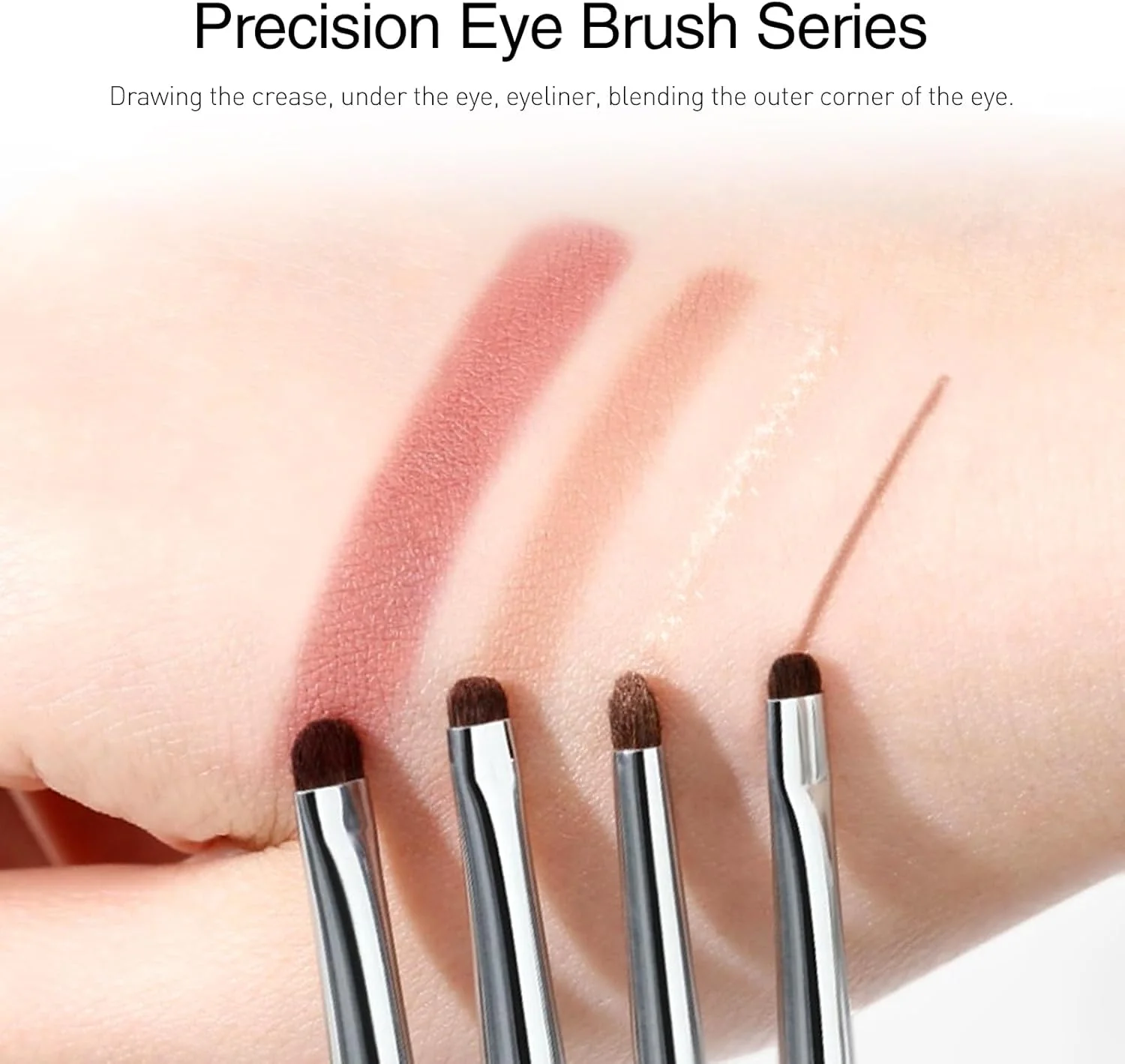 Kootinn 4-pcs Mini Smudge Brush for Eyeliner,Eyeshadow Brushes,Eyeliner Brush for Eye liner Blending, Highlighting brush,Concealer Brush, Natural Bristles Pony Hair Eye Makeup Brush Sets