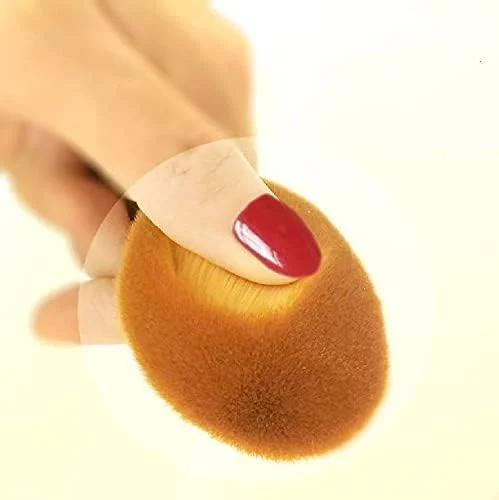 KHUSHI Oval Makeup Brush Set Upgraded 3pcs Fast Flawless Application Toothbrush Foundation Concealer Blusher Liquid Cream Powder Cosmetic Blending Tools KHUSHI Oval Makeup Brush Set Upgraded 3pcs Fast Flawless Application Toothbrush Foundation Concealer Blusher Liquid Cream Powder Cosmetic Blending Tools