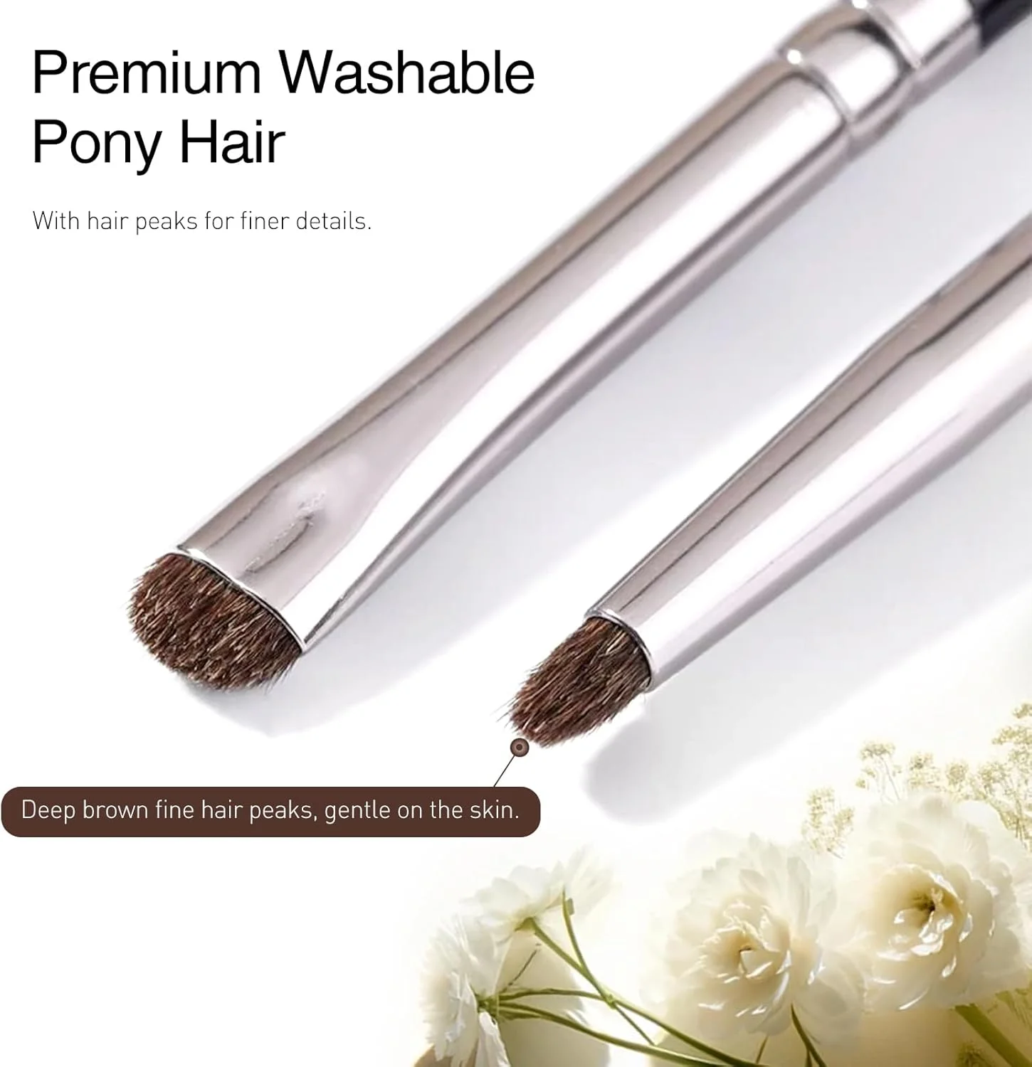 Kootinn 4-pcs Mini Smudge Brush for Eyeliner,Eyeshadow Brushes,Eyeliner Brush for Eye liner Blending, Highlighting brush,Concealer Brush, Natural Bristles Pony Hair Eye Makeup Brush Sets