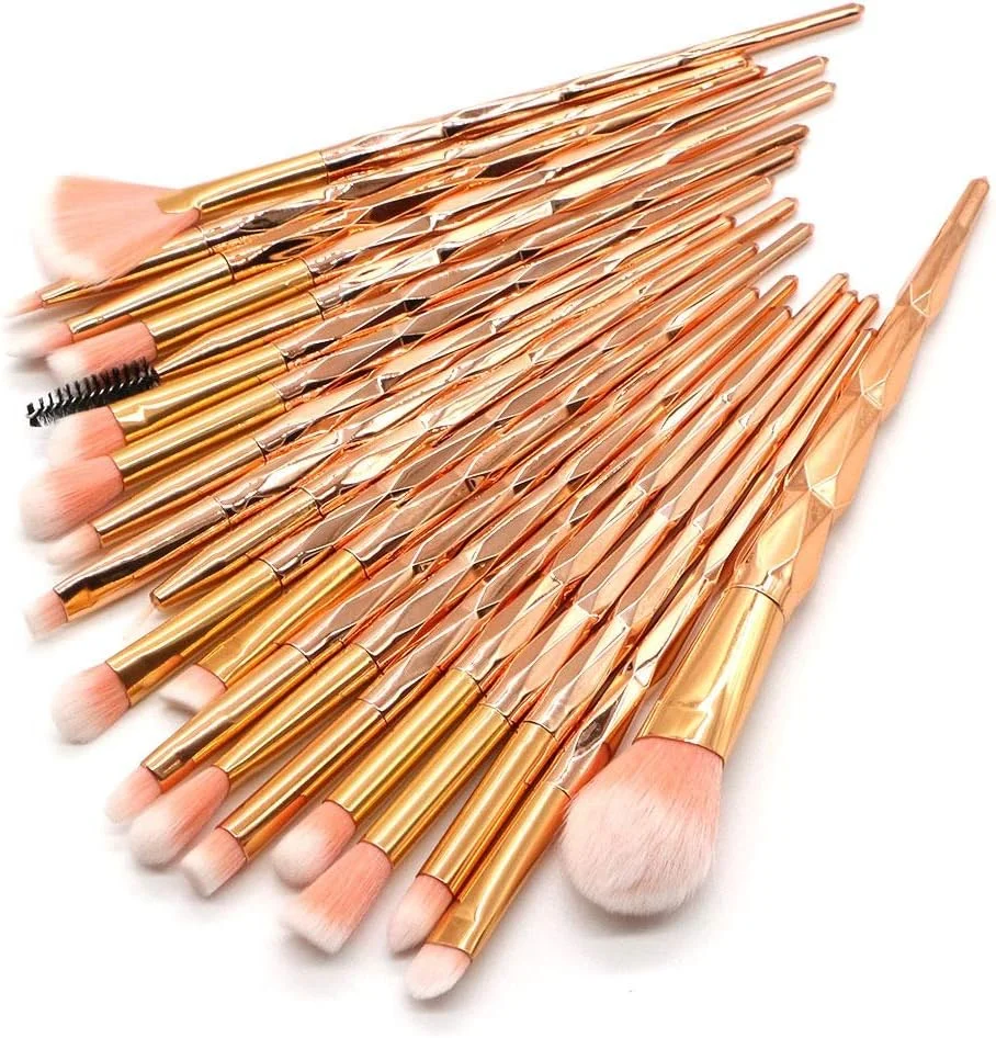 LINGLING-MAKEUP BRUSH برس آرایشی زرد، ست 20 عددی برس آرایشی الماسه، برس پودر فونداسیون، رژگونه، سایه چشم، برس لب، آرایش موتلی، بادوام و حمل آسان (رنگ: طلایی) LINGLING-MAKEUP BRUSH برس آرایشی زرد، ست 20 عددی برس آرایشی الماسه، برس پودر فونداسیون، رژگونه، سایه چشم، برس لب، آرایش موتلی، بادوام و حمل آسان (رنگ: طلایی)