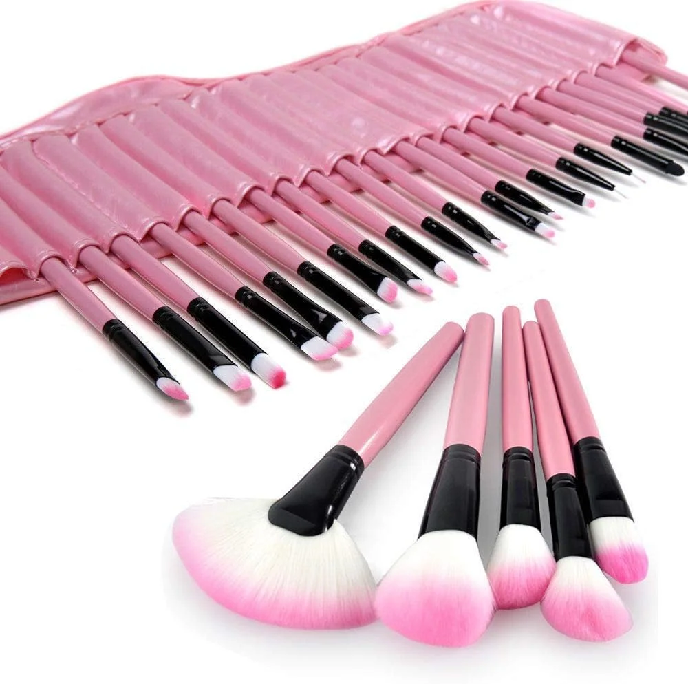 ست برس آرایشی نرم 32 تکه PINK Pro به همراه کیف