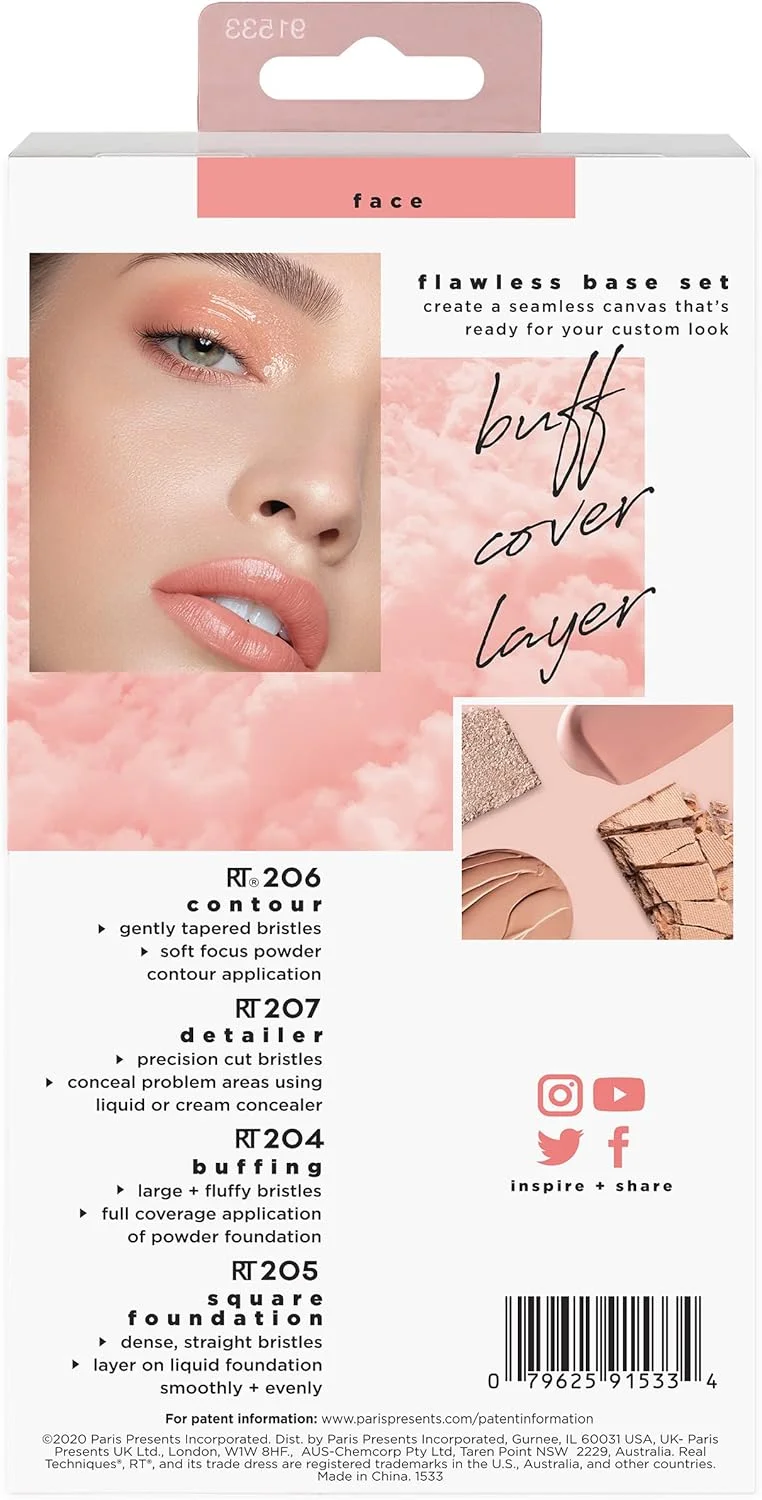 ست براش آرایشی Real Techniques Flawless Base، Rt1533 ست براش آرایشی Real Techniques Flawless Base، Rt1533