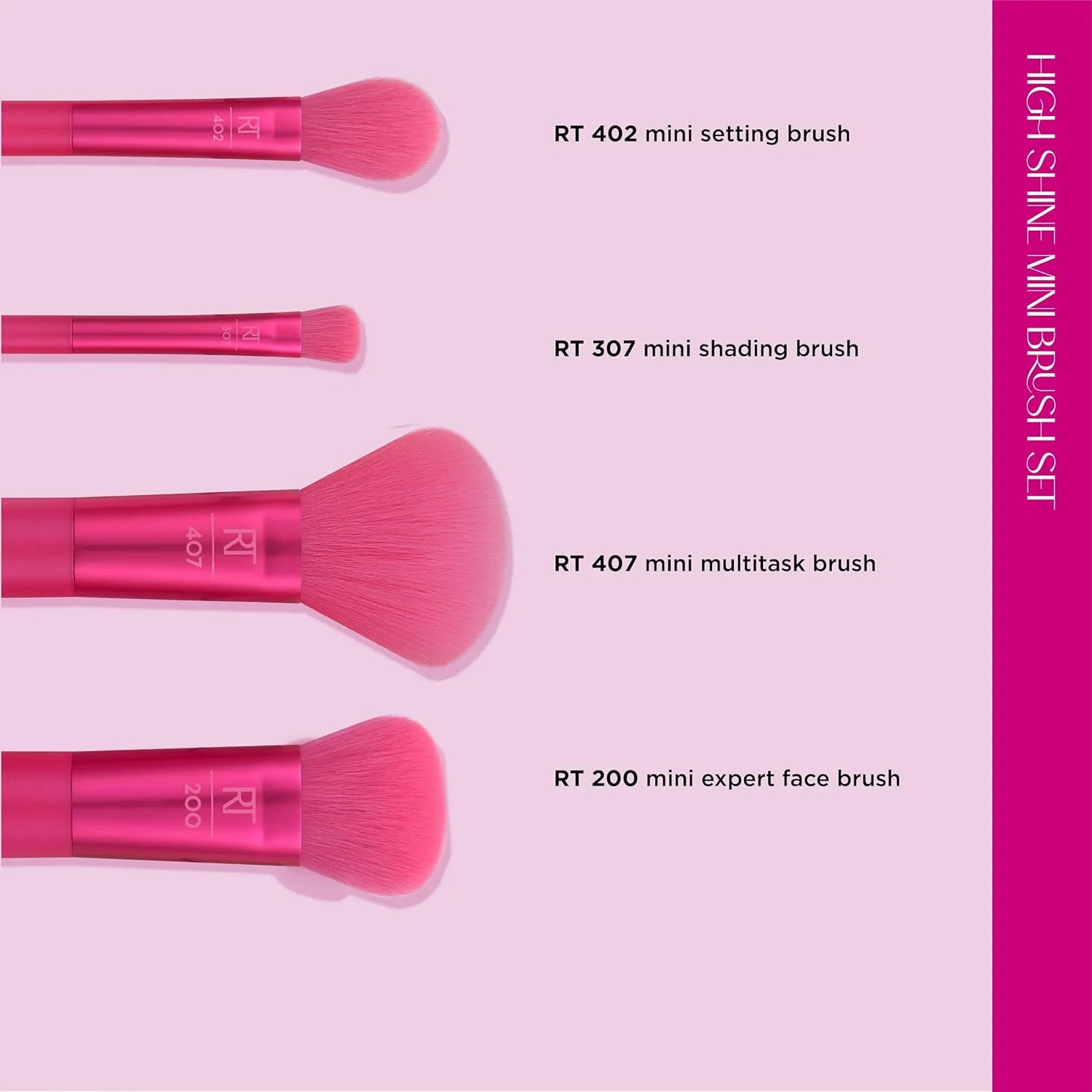 Real Techniques Limited Edition High Shine Mini Brush Kit, Travel Size Makeup Brush Set, For Liquid & Powder Makeup Products, Buildable Coverage, 4 Piece Gift Set Real Techniques Limited Edition High Shine Mini Brush Kit, Travel Size Makeup Brush Set, For Liquid & Powder Makeup Products, Buildable Coverage, 4 Piece Gift Set