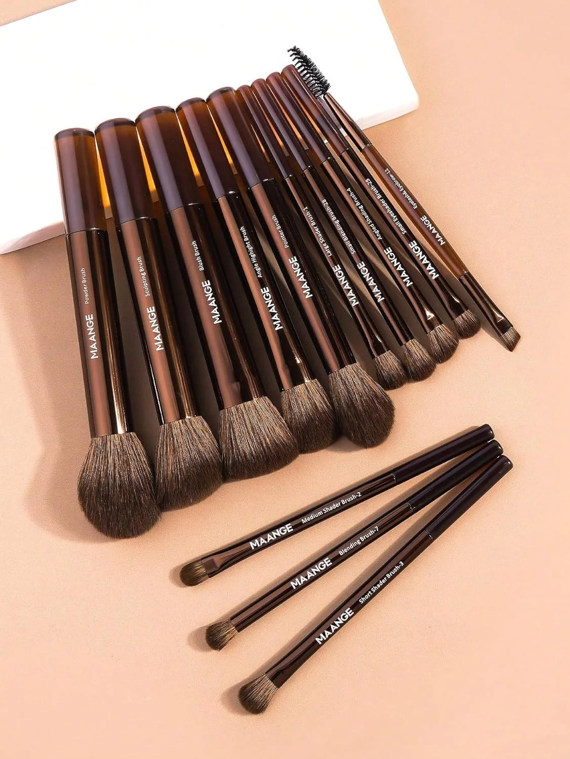MAANGE Professional Makeup Brush Set, Soft Long Tube Design (Brown) MAANGE Professional Makeup Brush Set, Soft Long Tube Design (Brown)