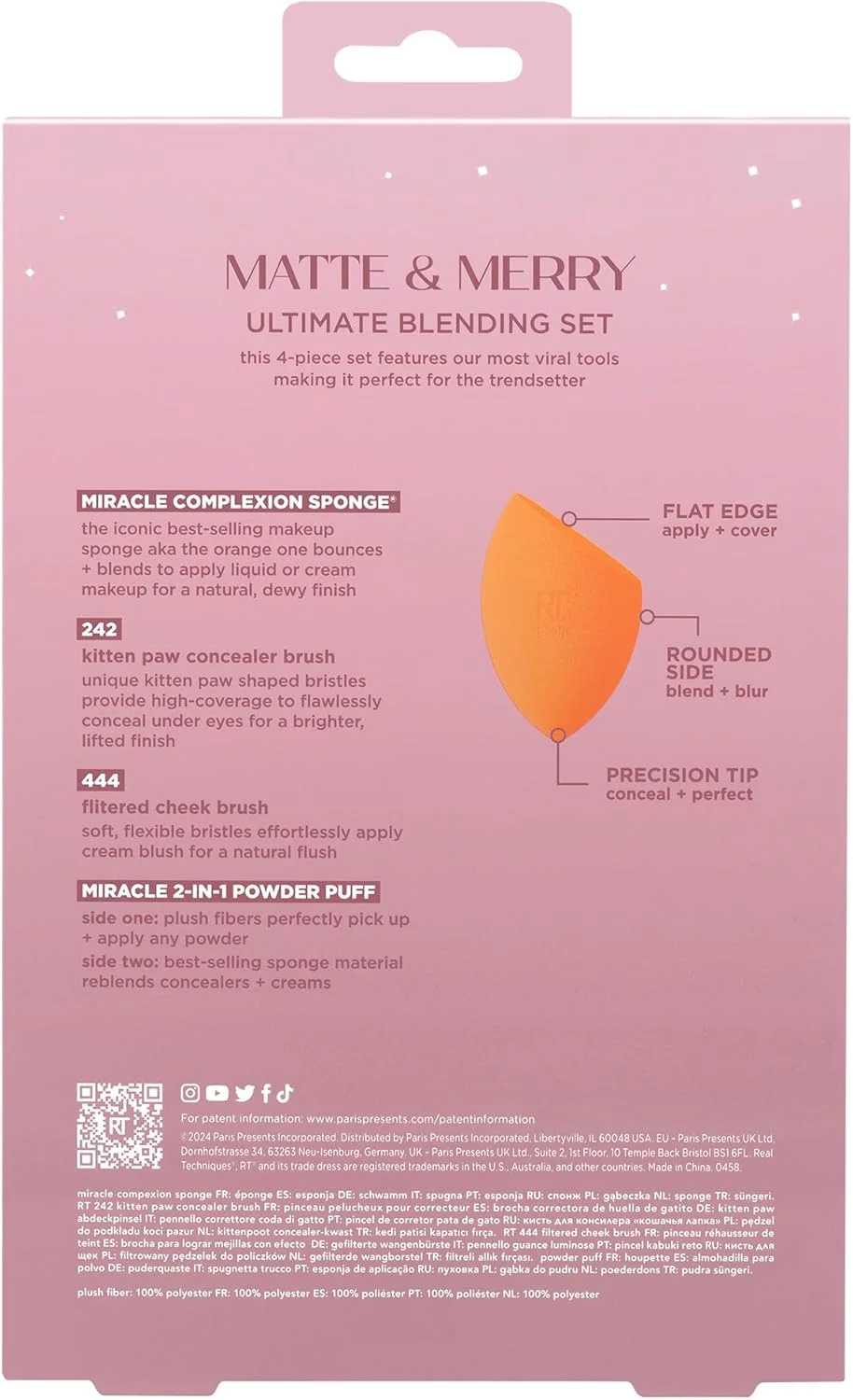 Real Techniques Matte & Merry Ultimate Blending 4 Piece Holiday Gift Set, Foundation Makeup Sponge, Dual-Sided Powder Puff, & 2 Makeup Brushes, Kitten Paw Brush, Limited Edition, Latex-Free Foam Real Techniques Matte & Merry Ultimate Blending 4 Piece Holiday Gift Set, Foundation Makeup Sponge, Dual-Sided Powder Puff, & 2 Makeup Brushes, Kitten Paw Brush, Limited Edition, Latex-Free Foam
