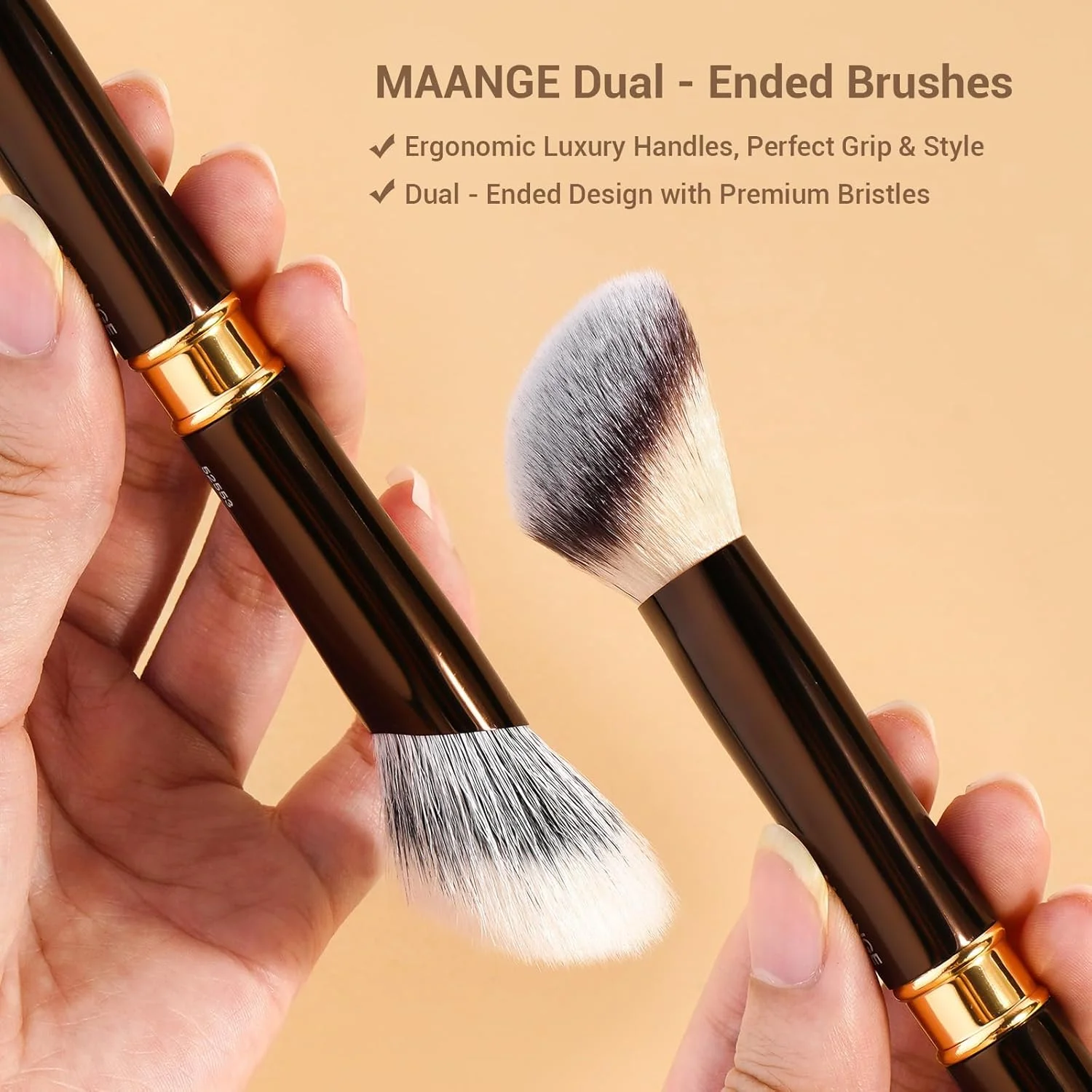 ست برس آرایشی لوکس 8 تکه دو سر MAANGE با جعبه هدیه آینه دار | 16 برس آرایشی حرفه ای در 1 برای کرم پودر، کانتور، سایه چشم | هدیه کریسمس/تولد برای زنان و دختران ست برس آرایشی لوکس 8 تکه دو سر MAANGE با جعبه هدیه آینه دار | 16 برس آرایشی حرفه ای در 1 برای کرم پودر، کانتور، سایه چشم | هدیه کریسمس/تولد برای زنان و دختران