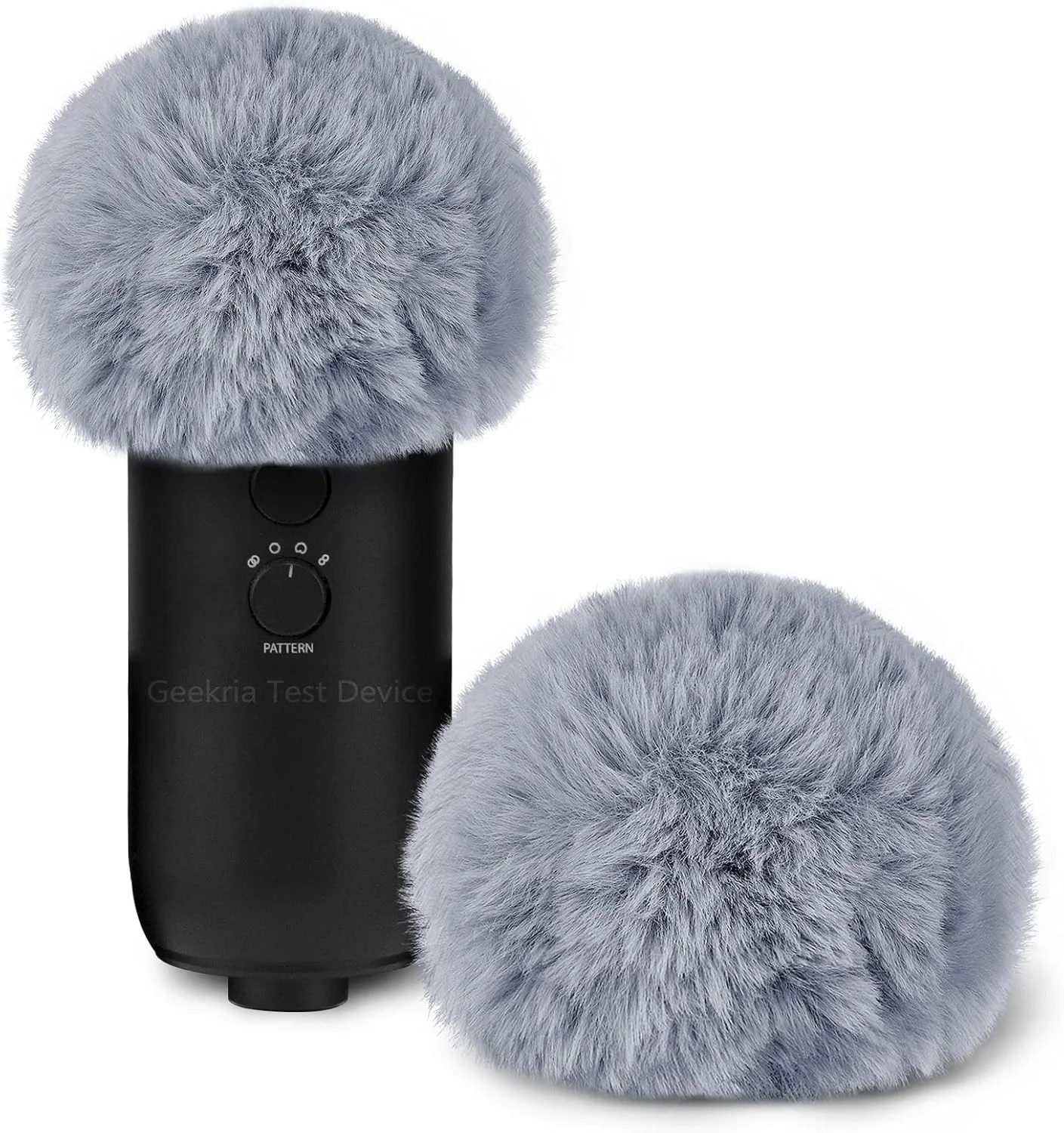 Geekria for Creators بادگیر خزدار سازگار با Blue Yeti، Yeti Pro، روکش میکروفون DeadCat، روکش پشمی شیشه جلو (خاکستری / 2 بسته)