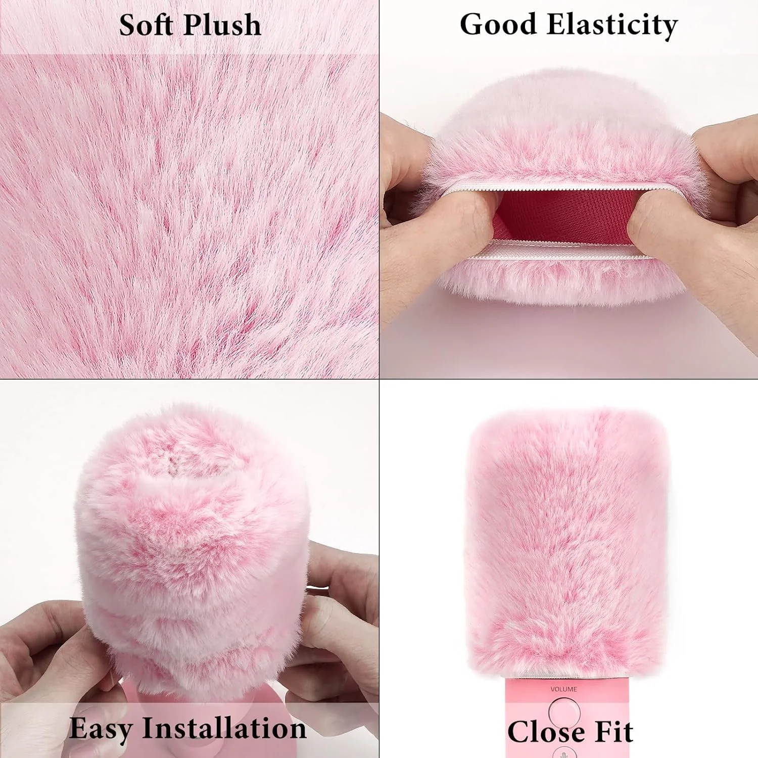 Geekria for Creators بادگیر خزدار سازگار با Razer Seiren X، Seiren Emote، Seiren Elite، پوشش میکروفون DeadCat، بادگیر، Windjammer، محافظ باد کرکی (صورتی / 2 عدد)