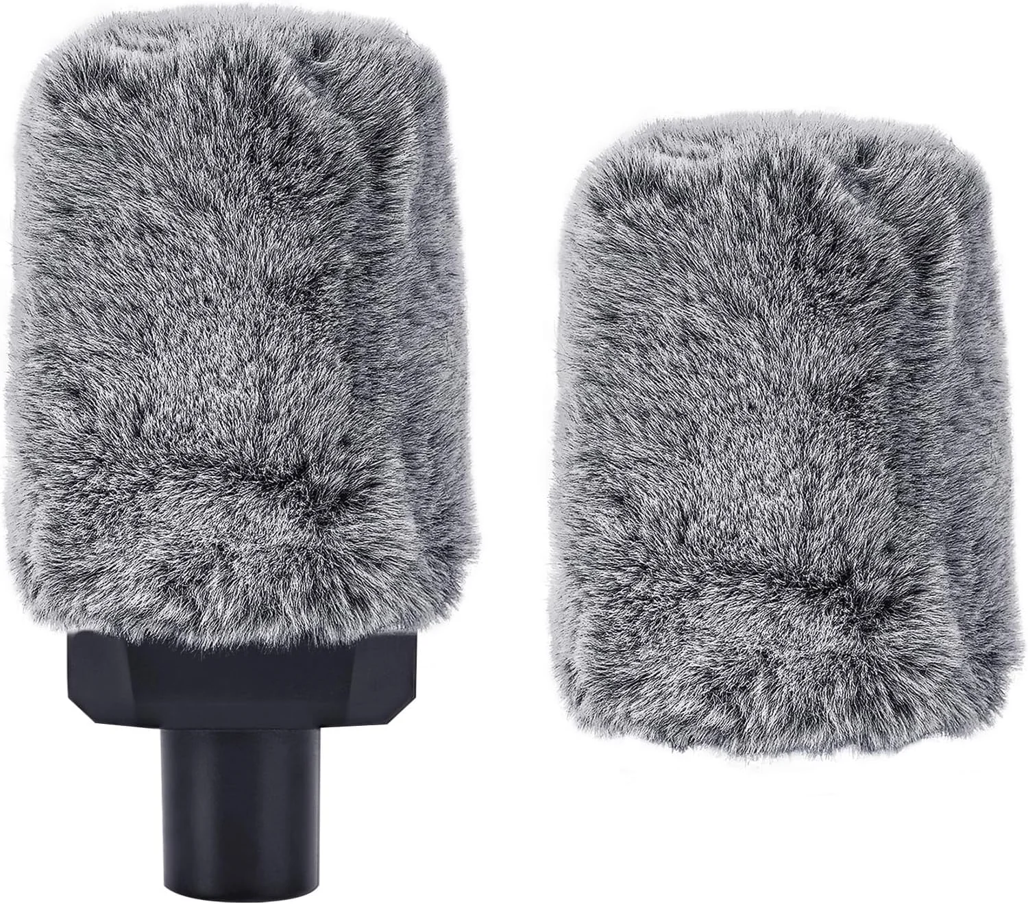 Geekria for Creators Furry Windscreen for 1.6'' (40mm) Diameter Microphones, Mic DeadCat Wind Cover Muff, Fluff Cover Windshield Compatible with HyperX SoloCast (Grey / 2 Pack)