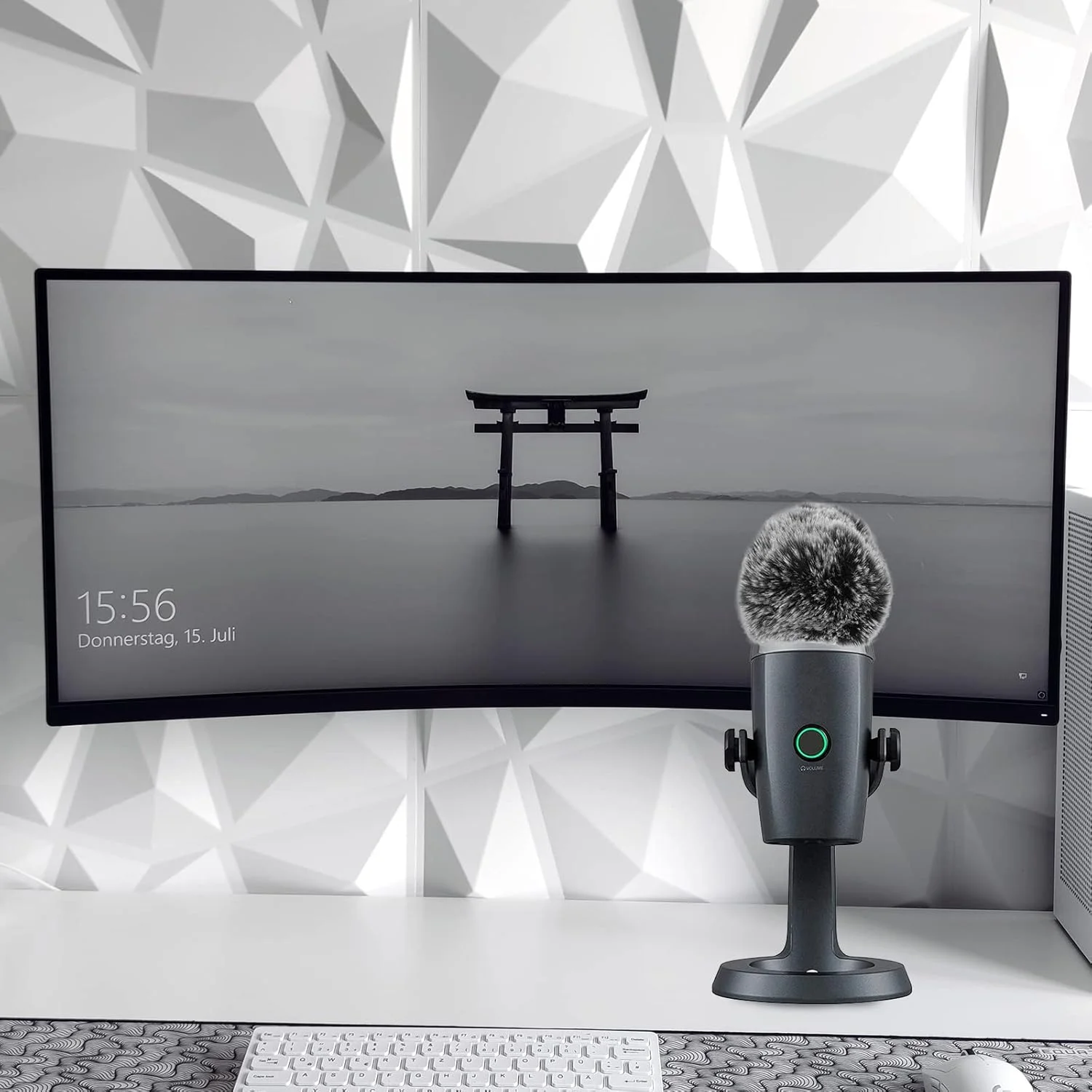 محافظ باد خزدار Geekria for Creators سازگار با Blue Yeti Nano، روکش ضد باد میکروفون DeadCat، محافظ باد کرکی (خاکستری / 2 عدد)