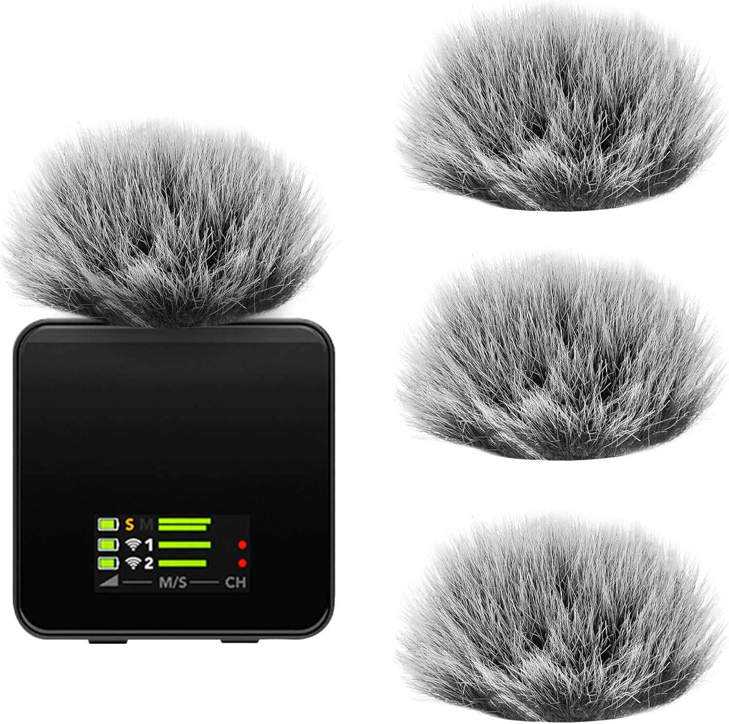 محافظ باد خزدار Geekria for Creators سازگار با میکروفون های Rode Wireless GO Gen 3 III، GO 2، PRO، ME، روکش ضد باد DeadCat، محافظ پشمی، کاهش نویز باد (خاکستری / بسته 4 عددی)