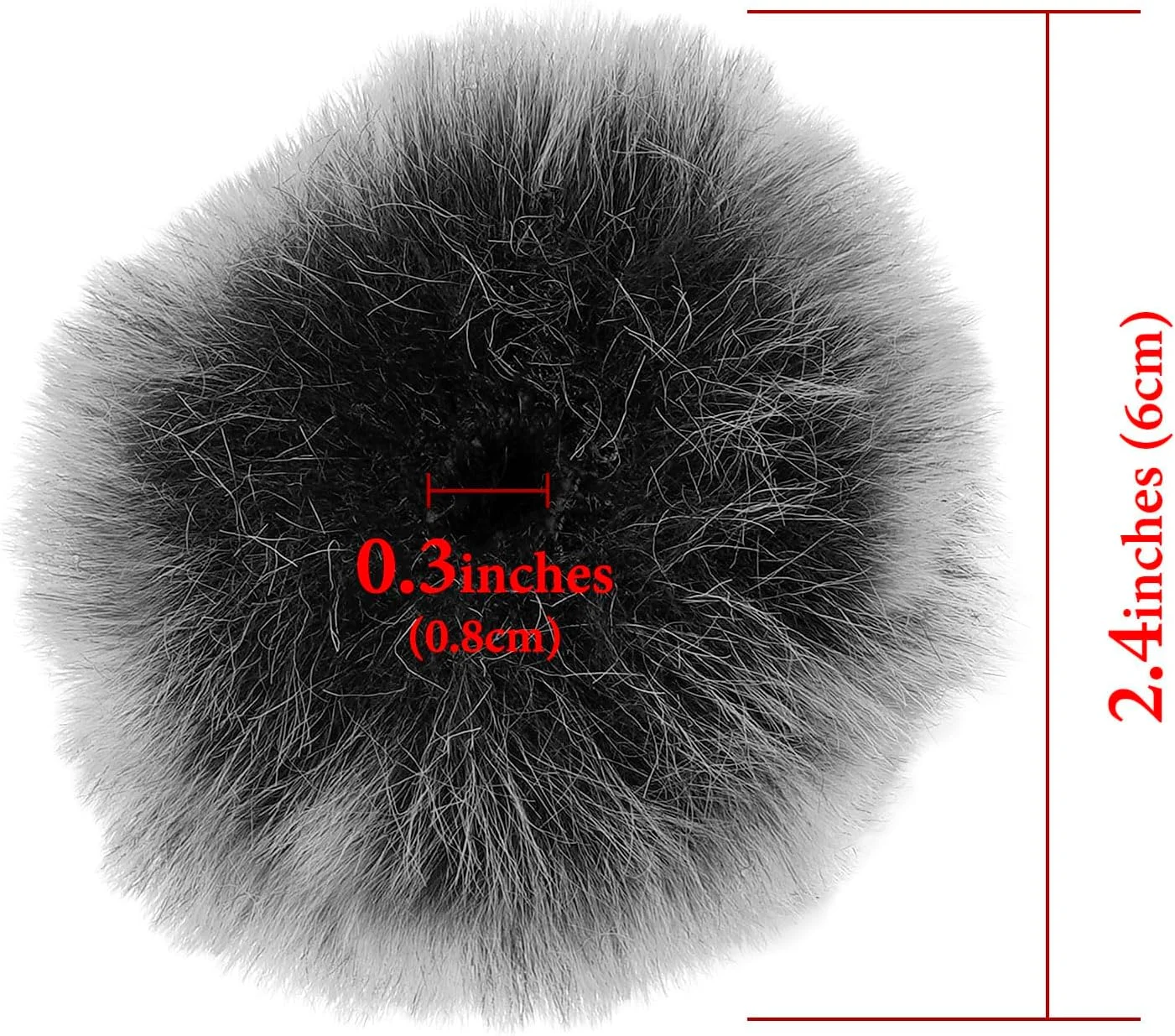 Geekria for Creators بادگیر خزدار برای میکروفون های با قطر 8 میلی متر (0.3 اینچ)، پوشش ضد باد میکروفون DeadCat، محافظ پشمی سازگار با Sennheiser ME2 (خاکستری / 2 عدد)