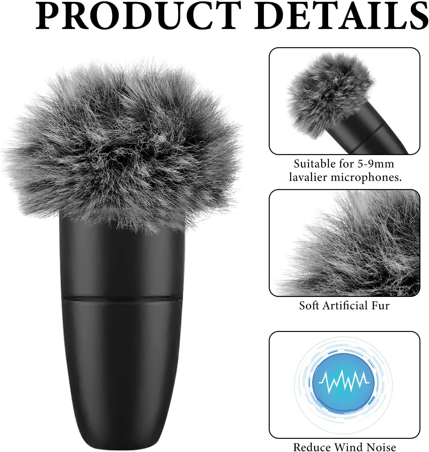 Geekria for Creators خز بادگیر برای میکروفون های با قطر 0.2 اینچ (5 میلی متر)، پوشش ضد باد میکروفون DeadCat، Windbuster، پوشش کرکی شیشه جلو سازگار با Sennheiser MKE (خاکستری / 2 عدد) Geekria for Creators خز بادگیر برای میکروفون های با قطر 0.2 اینچ (5 میلی متر)، پوشش ضد باد میکروفون DeadCat، Windbuster، پوشش کرکی شیشه جلو سازگار با Sennheiser MKE (خاکستری / 2 عدد)