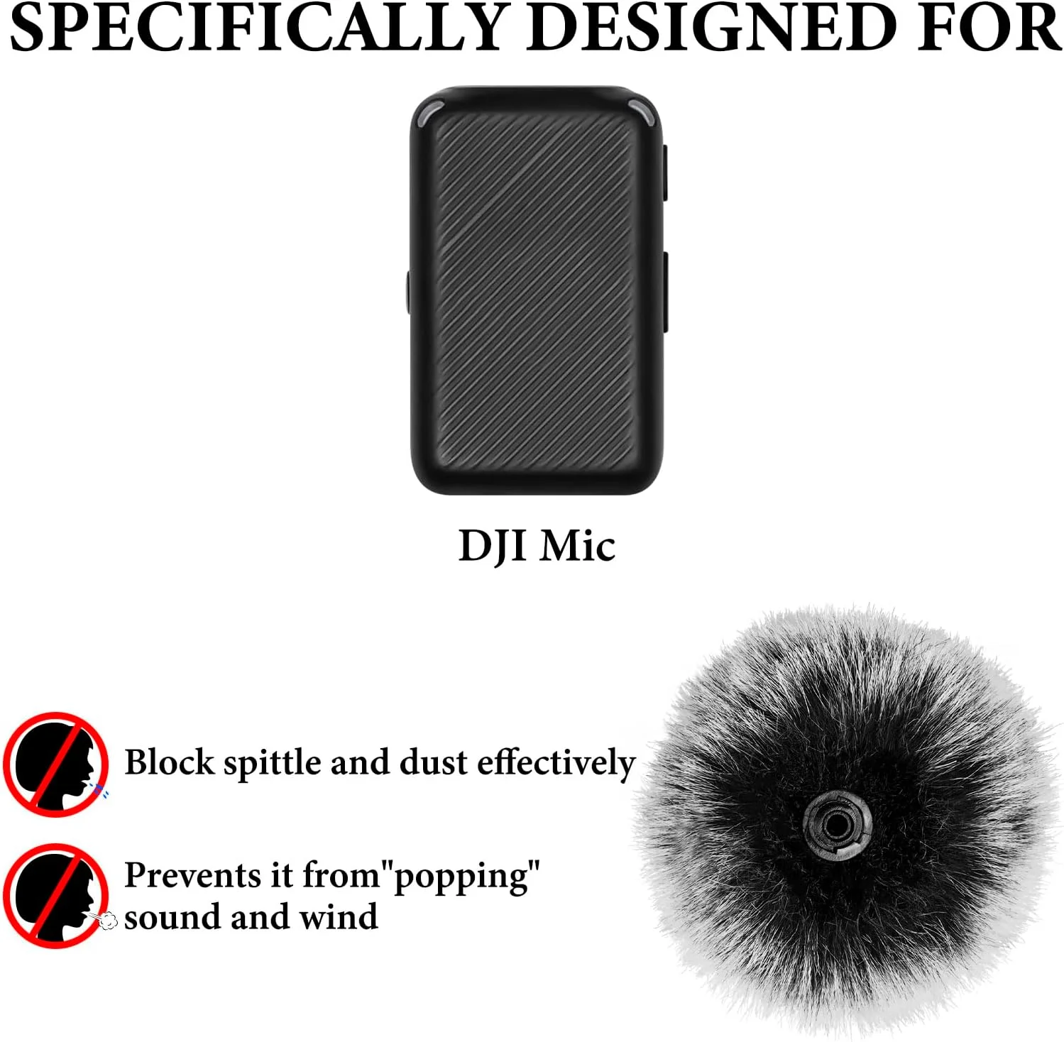 Geekria for Creators روکش خزدار میکروفون سازگار با DJI Mic، روکش ضد باد میکروفون DeadCat، روکش کرکی شیشه جلو، کاهش نویز باد (خاکستری / 2 عدد)