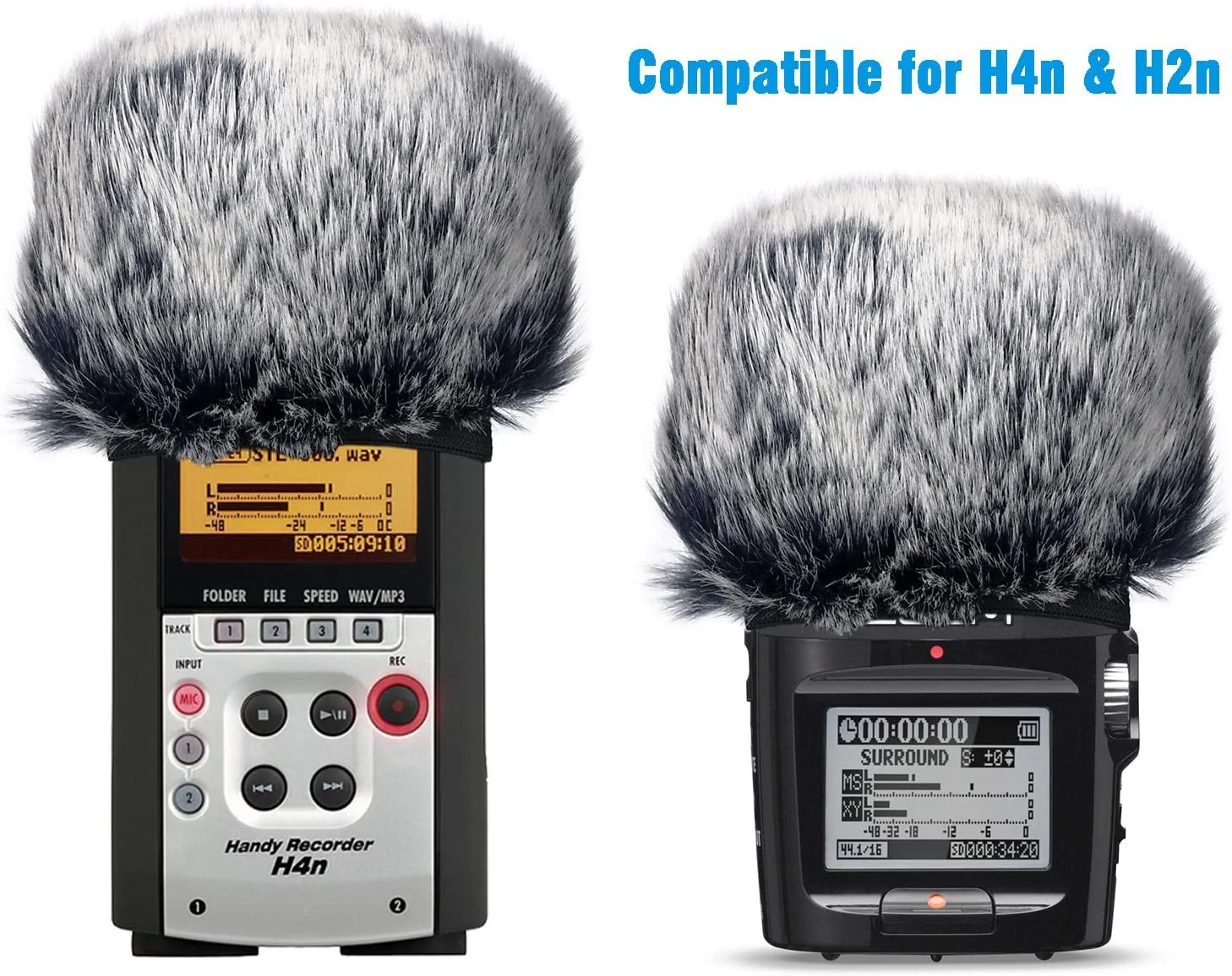 پوشش میکروفون خزدار بیرونی برای ضبط کننده های دیجیتال قابل حمل زوم H4N Pro، پوشش بادگیر خزدار میکروفون زوم، روکش گربه مرده، فیلتر پاپ از YOUSHARES