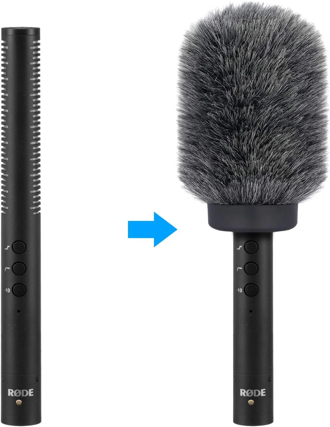 پوشش بادگیر خزدار YOUSHARES برای میکروفون های شات گان Rode NTG4، MKE 600 و Audio-Technica AT875R، مناسب برای میکروفون های تا طول 12 سانتی متر