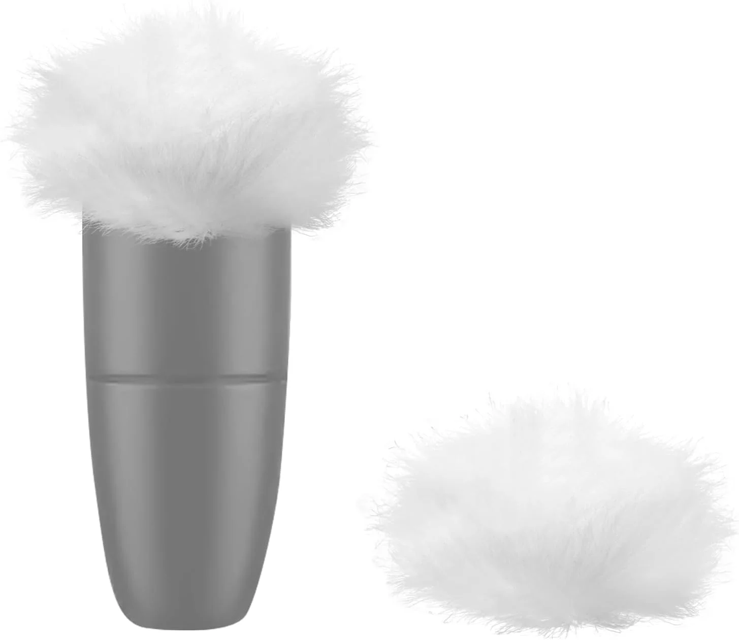 Geekria for Creators بادگیر خزدار برای میکروفون با قطر 5 میلی‌متر (0.2 اینچ)، پوشش ضد باد میکروفون DeadCat، محافظ باد، پوشش کرکی سازگار با Rode Lavalier (سفید / 2 عددی)