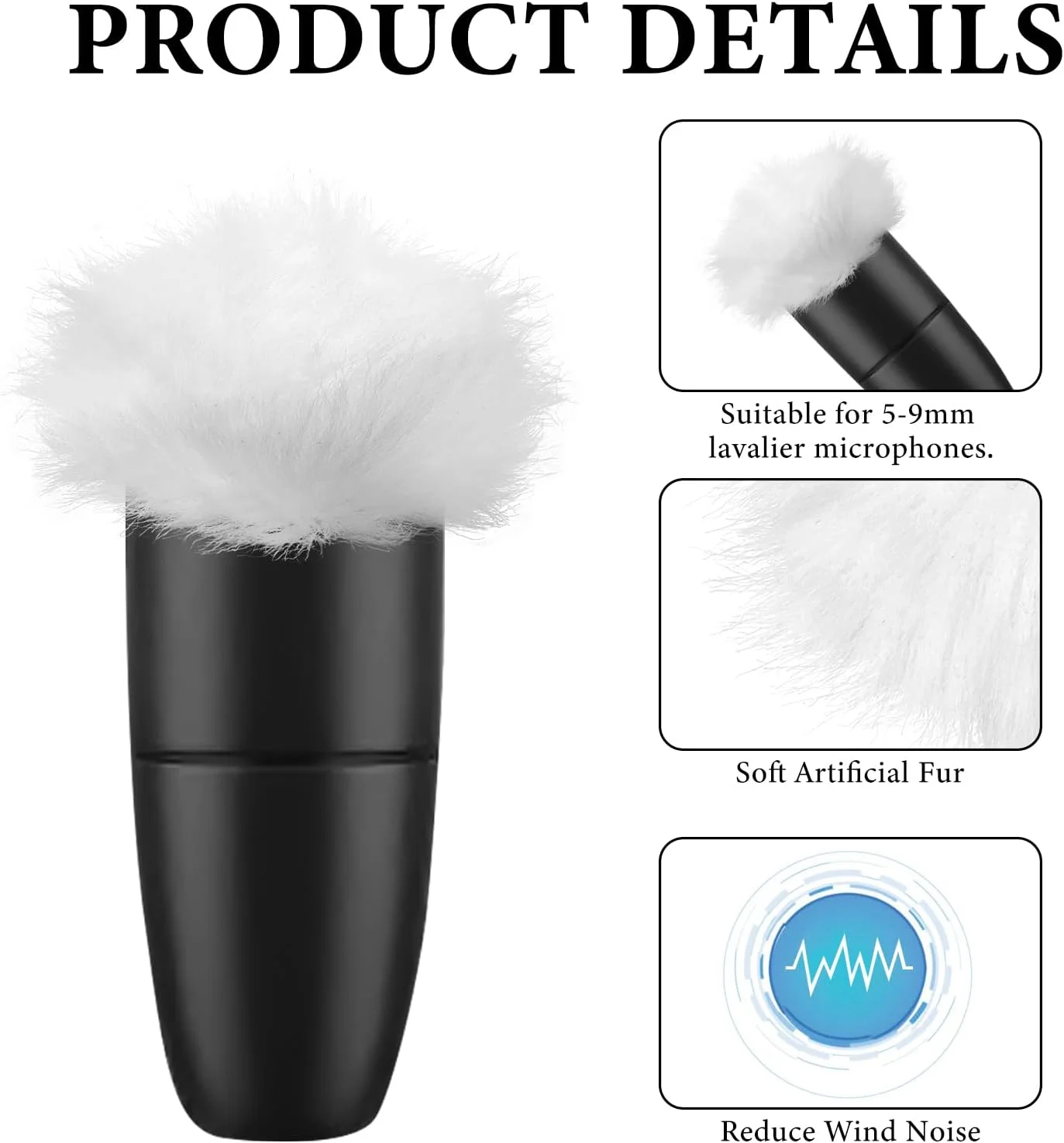 Geekria for Creators بادگیر خزدار برای میکروفون با قطر 5 میلیمتر (0.2 اینچ)، پوشش ضد باد میکروفون DeadCat، محافظ باد، پوشش کرکی سازگار با Rode Lavalier (سفید / 2 عددی) Geekria for Creators بادگیر خزدار برای میکروفون با قطر 5 میلیمتر (0.2 اینچ)، پوشش ضد باد میکروفون DeadCat، محافظ باد، پوشش کرکی سازگار با Rode Lavalier (سفید / 2 عددی)