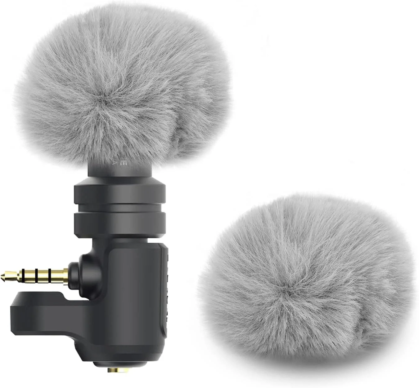 محافظ باد خزدار Geekria for Creators سازگار با میکروفون های RODE VideoMicro, VideoMic Me, VideoMic Me-C، پوشش میکروفون DeadCat، محافظ پشمی بادگیر، کاهش نویز باد (خاکستری / 2 عدد)