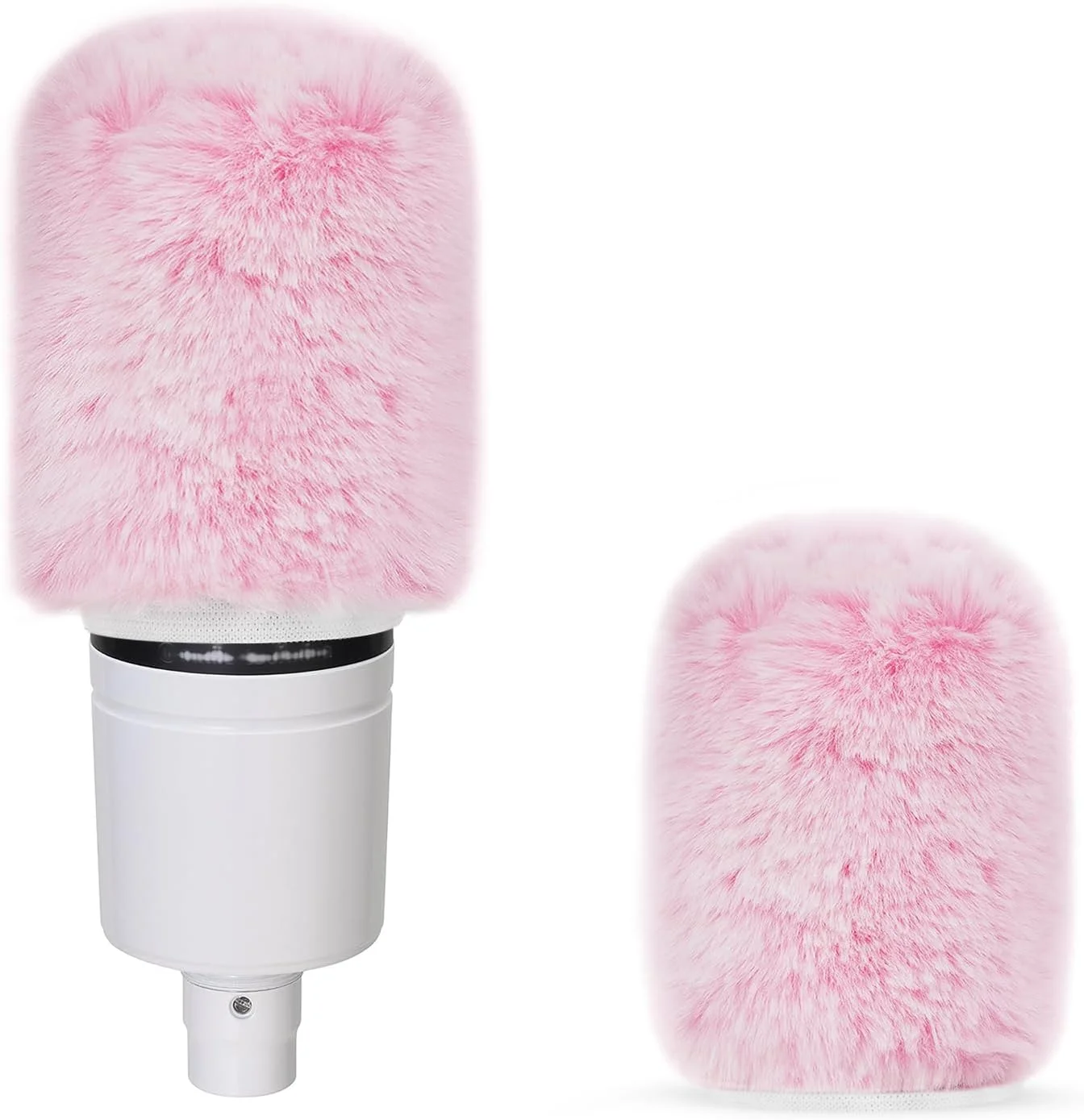 Geekria for Creators بادگیر خزدار برای میکروفون های با قطر 1.5 اینچ (38 میلی متر)، روکش بادگیر میکروفون DeadCat، روکش کرکی شیشه جلو سازگار با FIFINE A6 (صورتی / 2 بسته)