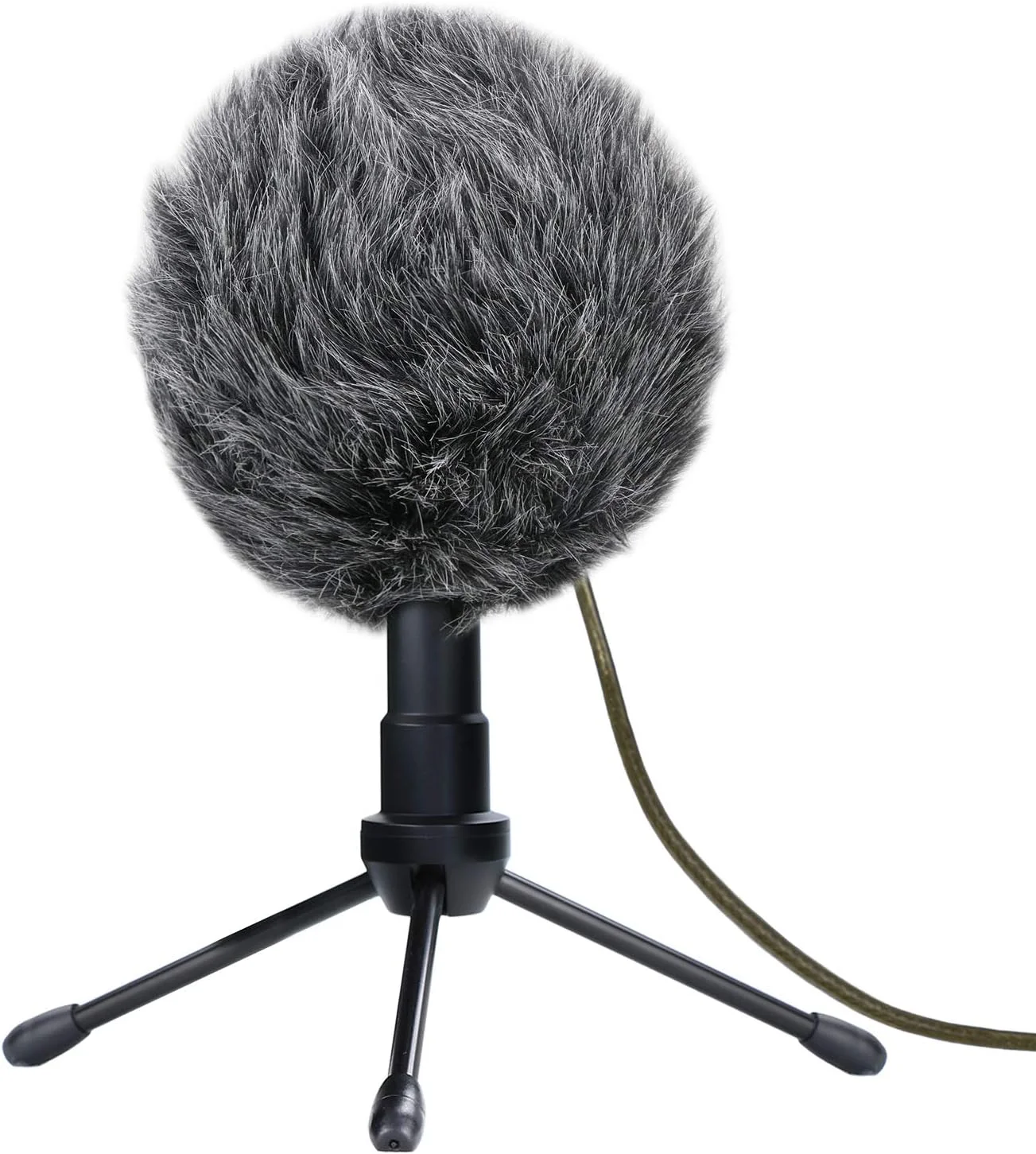 محافظ بادگیر خزدار YOUSHARES - فیلتر پاپ سفارشی برای میکروفون، پوشش بادگیر Deadcat برای بهبود کیفیت صدای میکروفون Blue Snowball iCE (خاکستری)