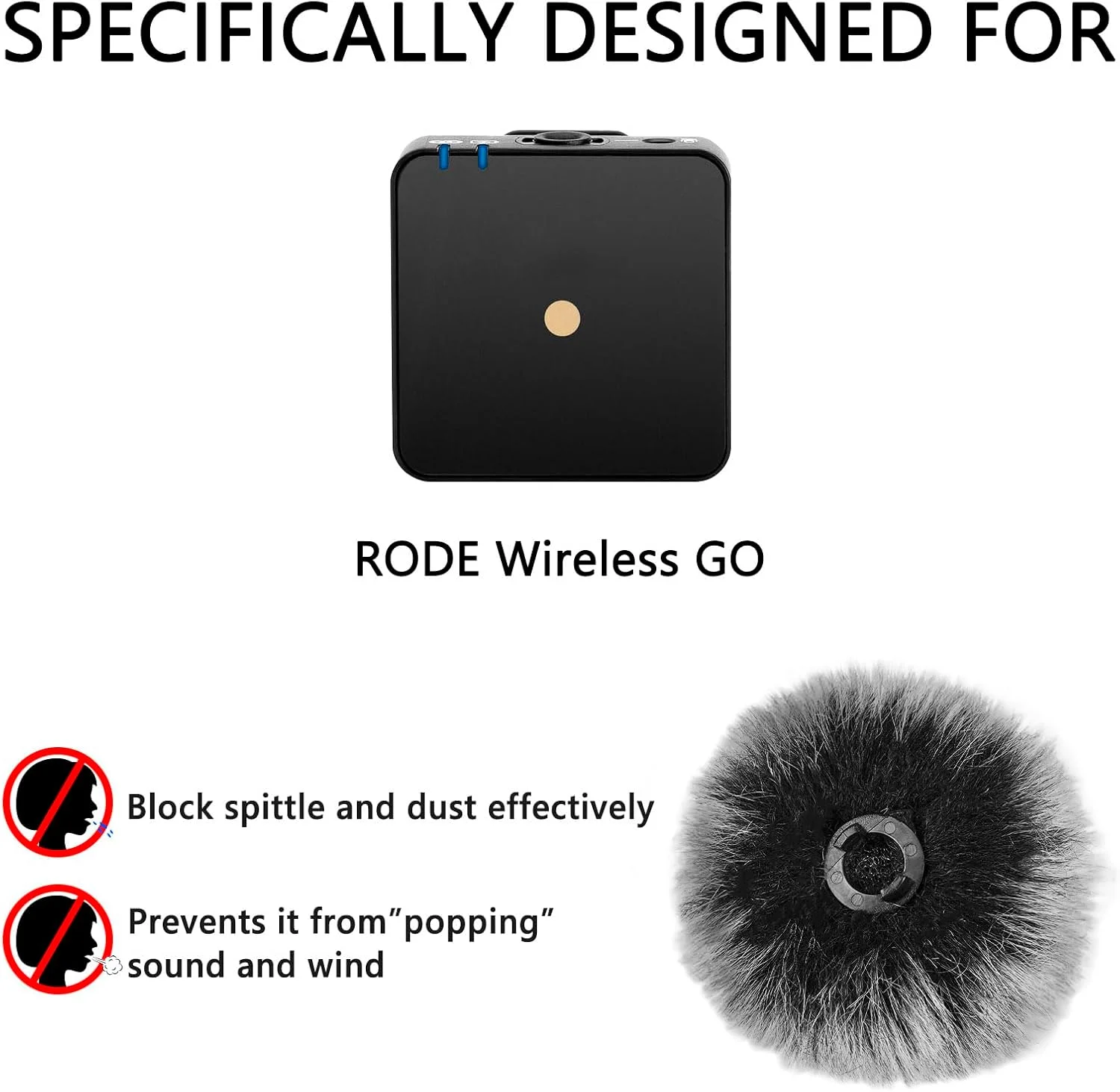 محافظ باد خزدار Geekria for Creators سازگار با Rode Wireless GO، روکش میکروفون DeadCat، روکش پشمی شیشه جلو، کاهش نویز باد (خاکستری / 3 عدد)